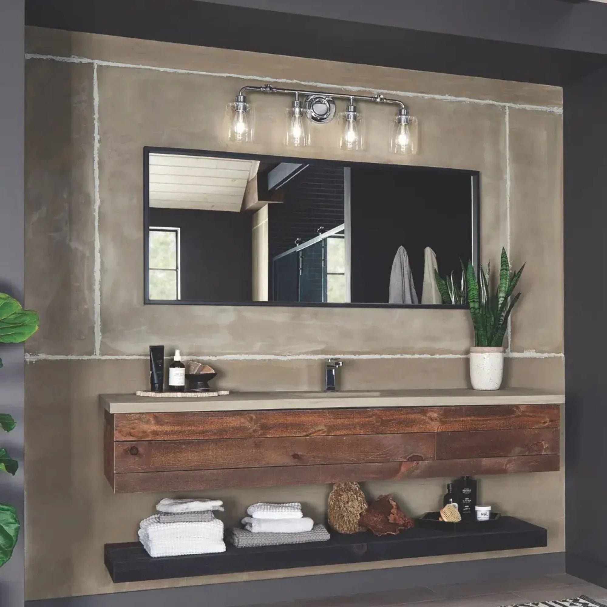 Gunnison 34" 4-Light Bath Vanity Light, Chrome Finish