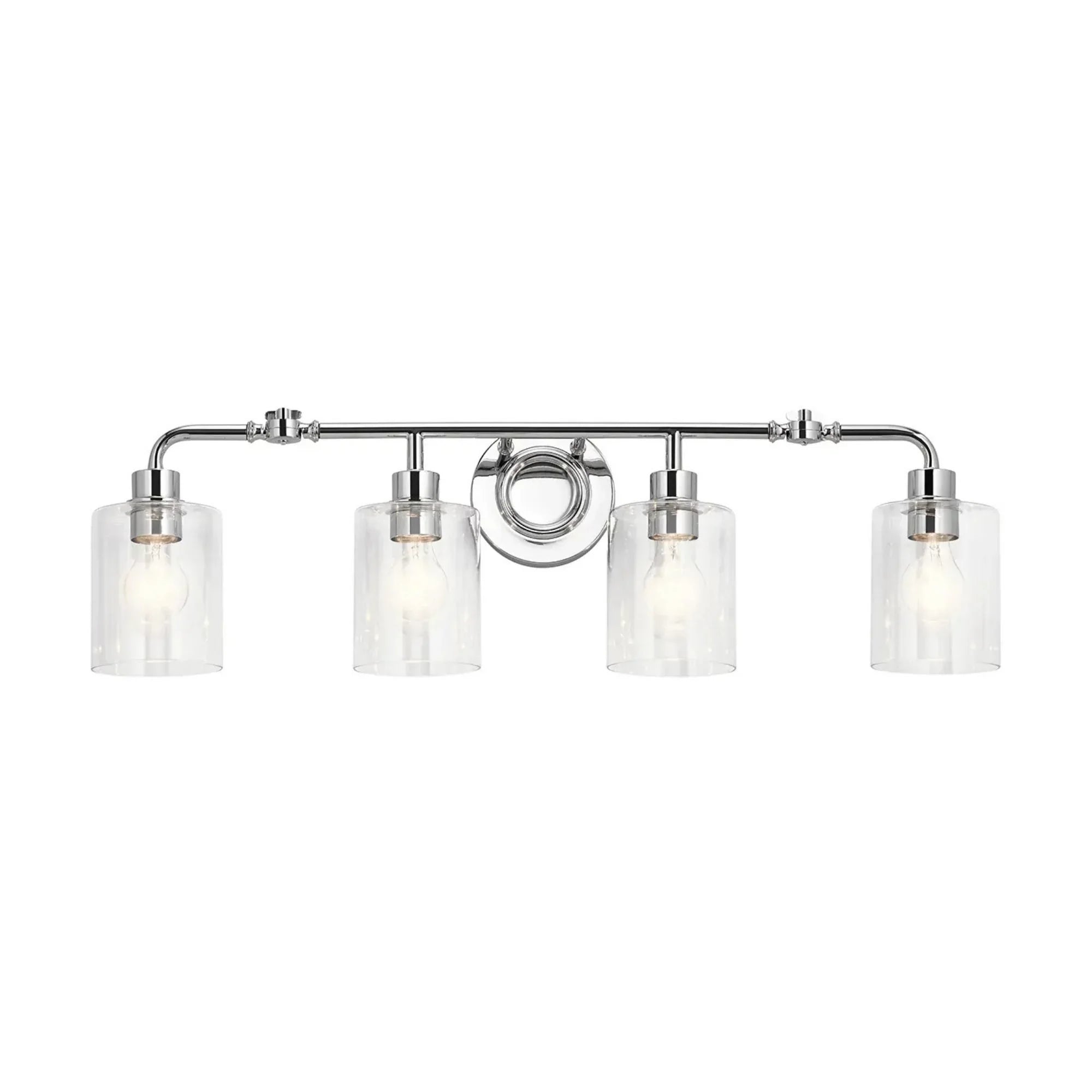 Kichler Gunnison 33.75 in. 4-Light Vanity Light, Chrome with Clear Glass
