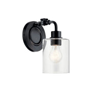 Kichler Gunnison 10 in. Wall Sconce, Black with Clear Glass