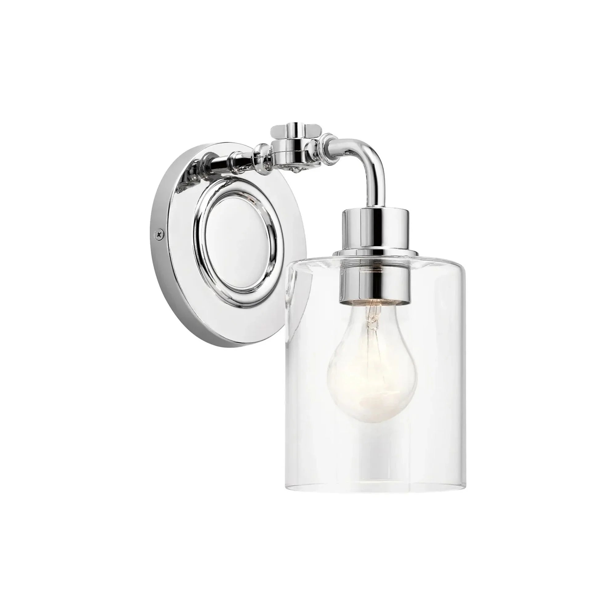 Kichler Gunnison 10 in. Wall Sconce, Chrome with Clear Glass