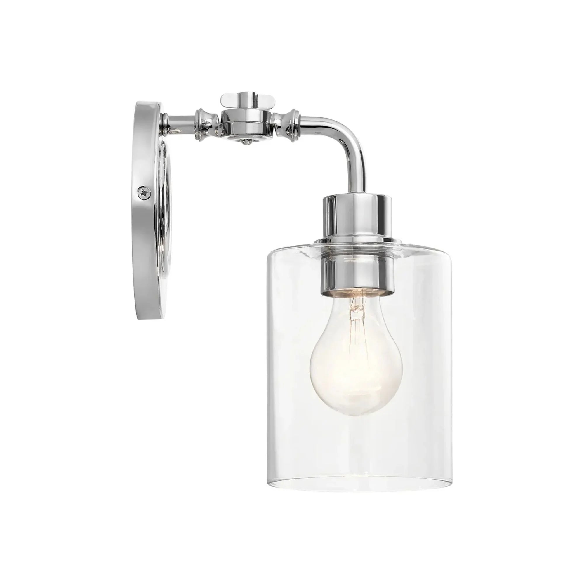 Kichler Gunnison 10 in. Wall Sconce, Chrome with Clear Glass