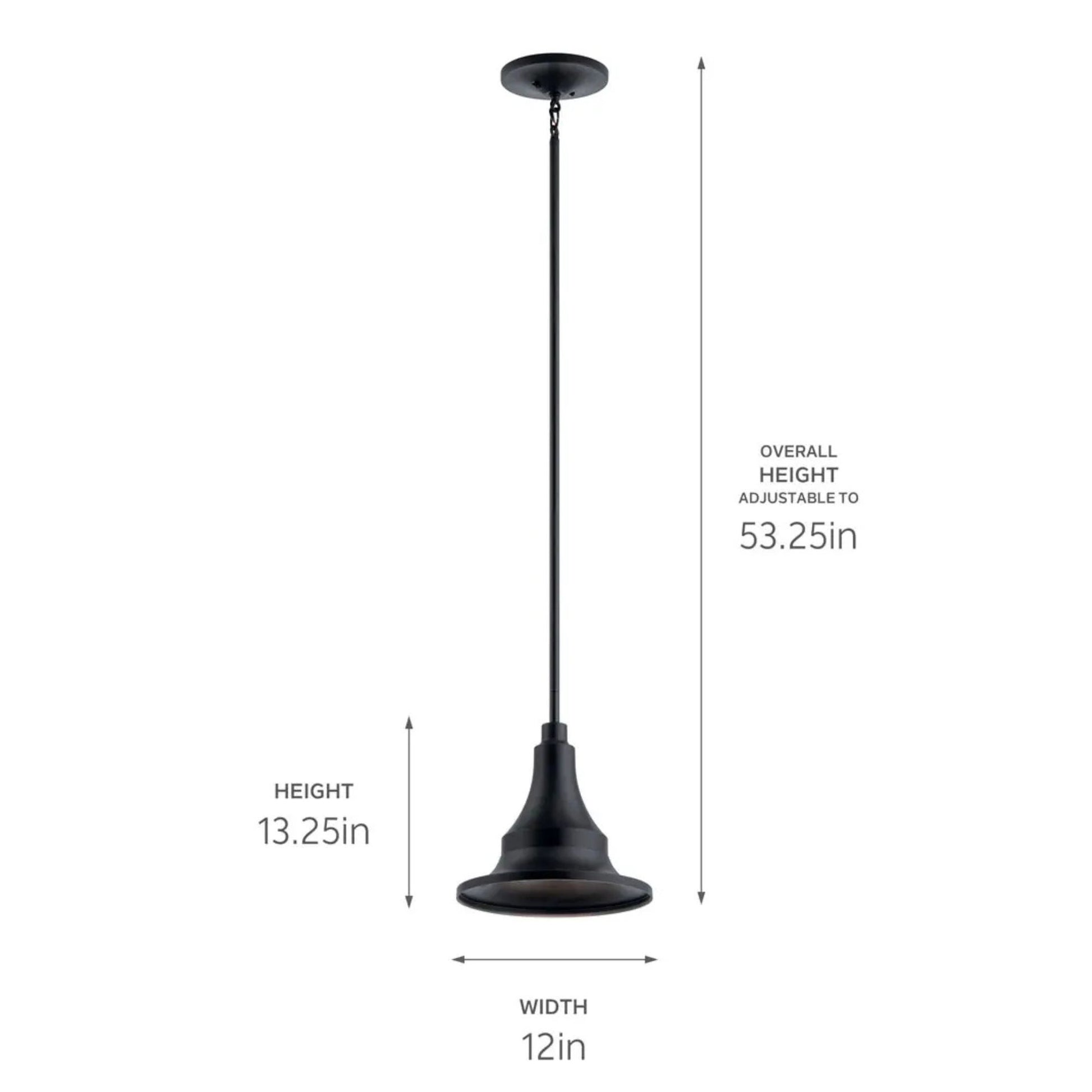 Kichler Lighting - Hampshire 13" Outdoor Pendant, Textured Black Finish | Bees Lighting