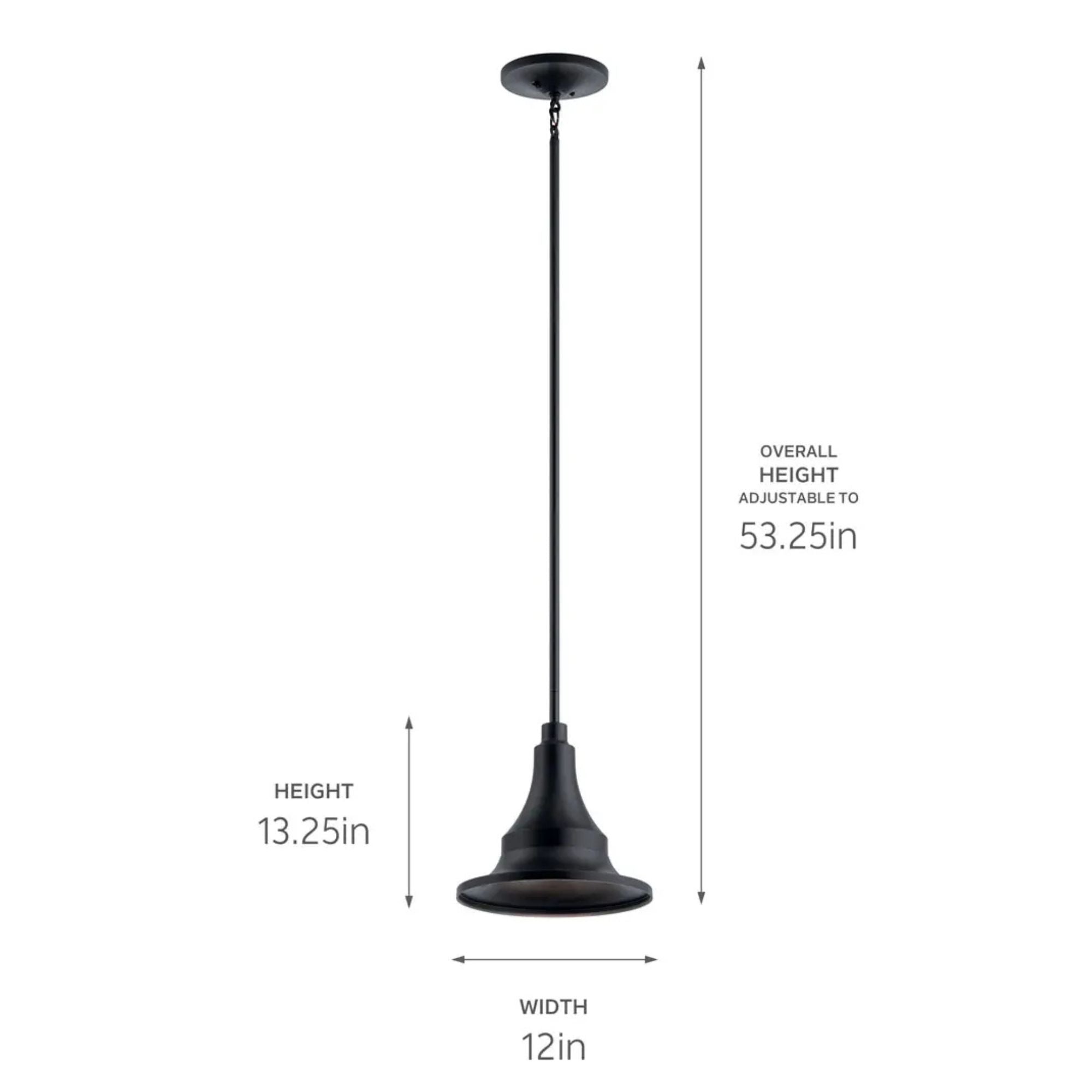 Kichler Lighting - Hampshire 13" Outdoor Pendant, Textured Black Finish | Bees Lighting