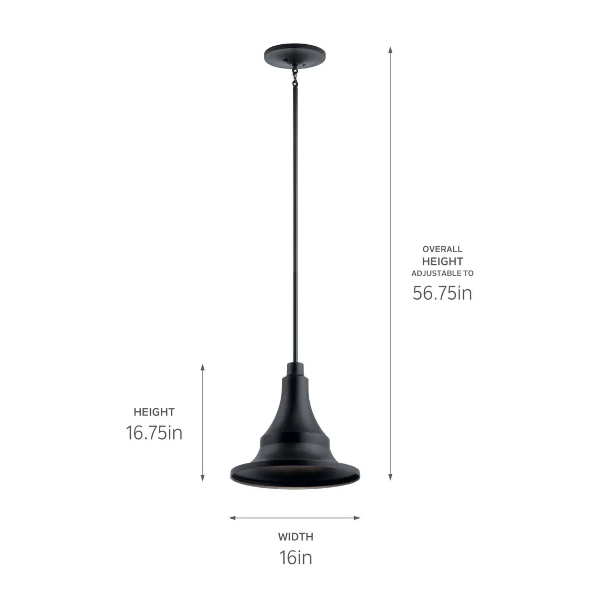 Kichler Lighting - Hampshire 17" Outdoor Pendant, Textured Black Finish | Bees Lighting