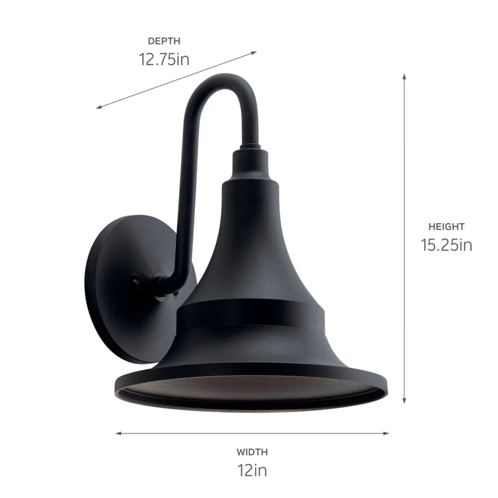 Kichler Lighting - Hampshire 15" Outdoor Wall Light, Textured Black Finish | Bees Lighting