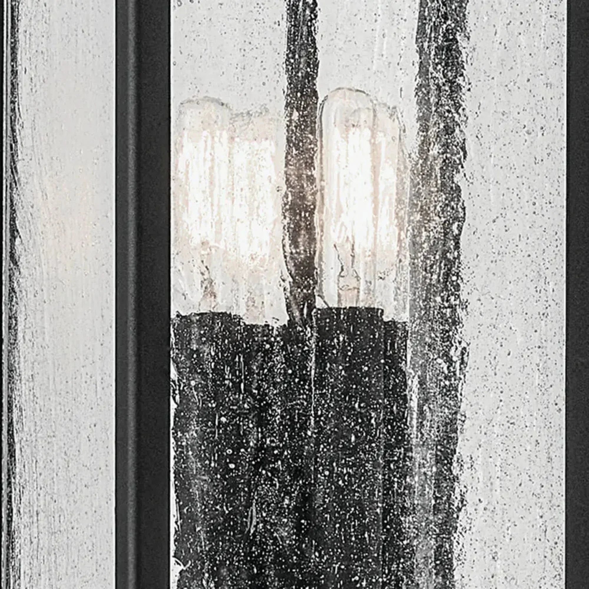 Kichler Harbor Row 25.75 in. 4-Light Outdoor Hanging Light, Textured Black with Clear Seeded Glass