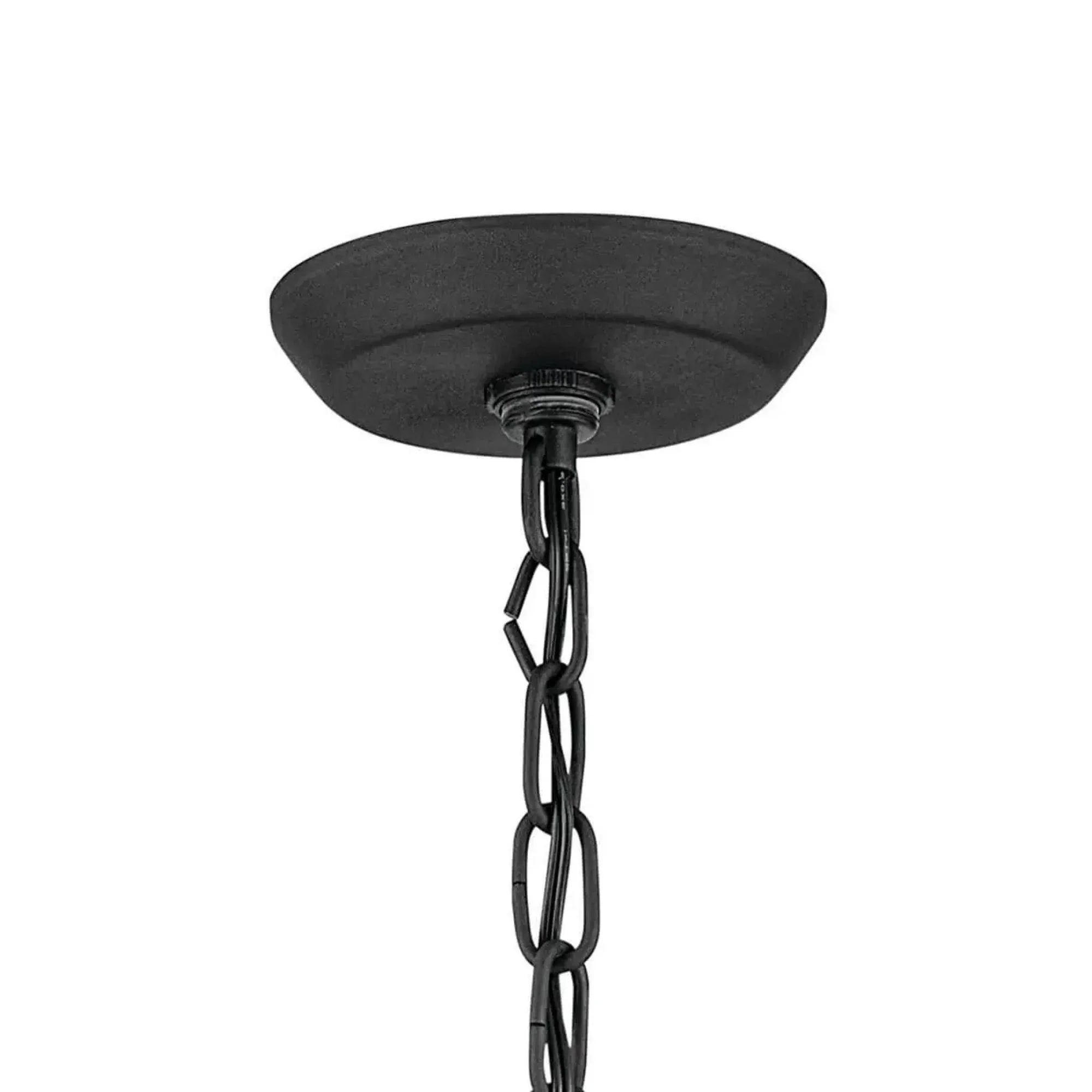 Kichler Harbor Row 25.75 in. 4-Light Outdoor Hanging Light, Textured Black with Clear Seeded Glass