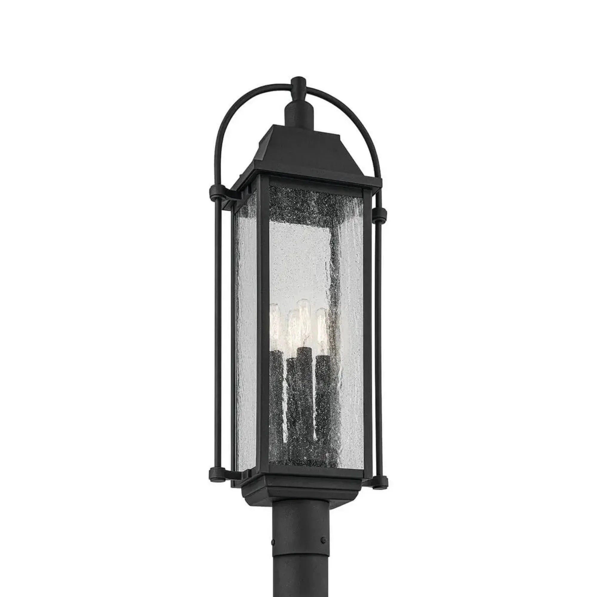 Harbor Row 27" 4-Light Outdoor Post Light, Textured Black Finish