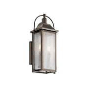 Kichler Harbor Row 18.5 in. 2-Light Outdoor Sconce, Olde Bronze with Clear Seeded Glass