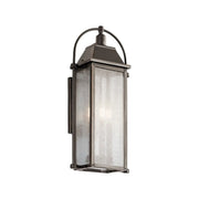 Kichler Harbor Row 23.25 in. 3-Light Outdoor Sconce, Olde Bronze with Clear Seeded Glass