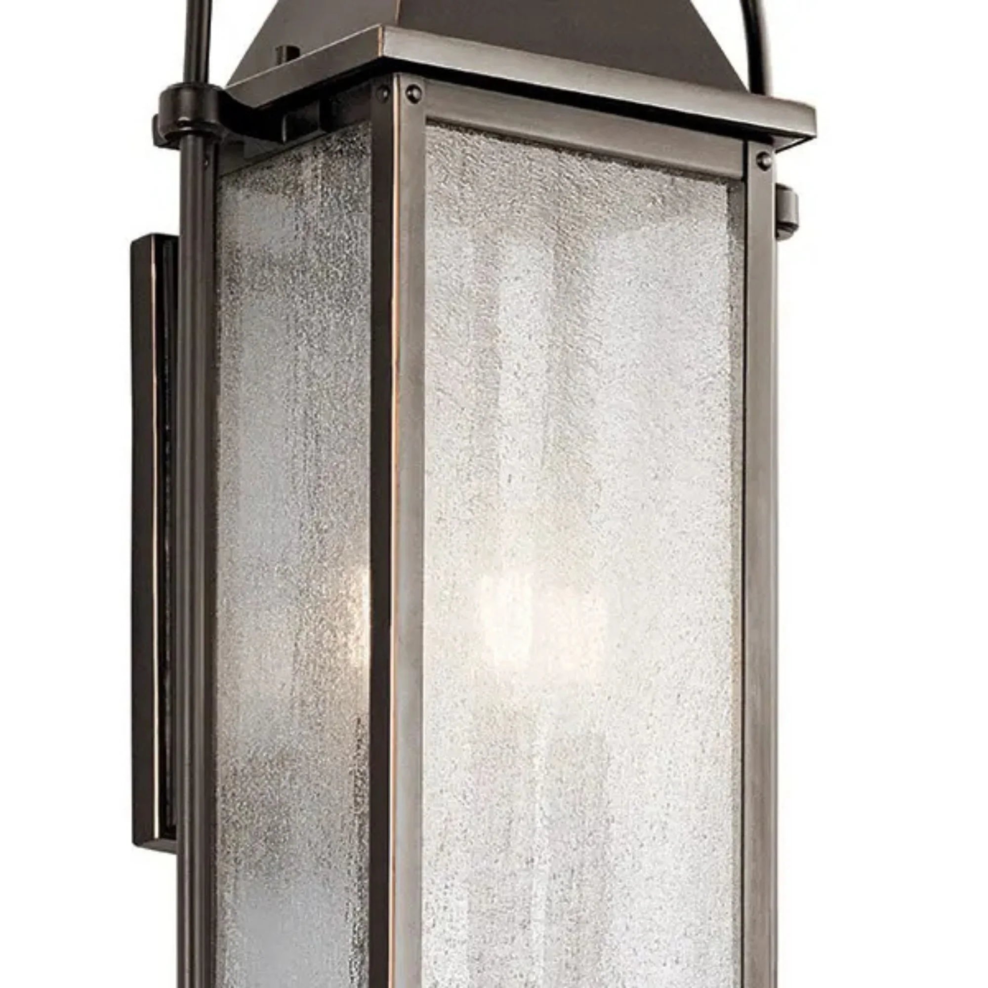 Kichler Harbor Row 23.25 in. 3-Light Outdoor Sconce, Olde Bronze with Clear Seeded Glass
