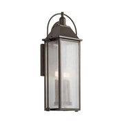 Kichler Harbor Row 28.75 in. 4-Light Outdoor Wall Sconce, Olde Bronze with Clear Seeded Glass