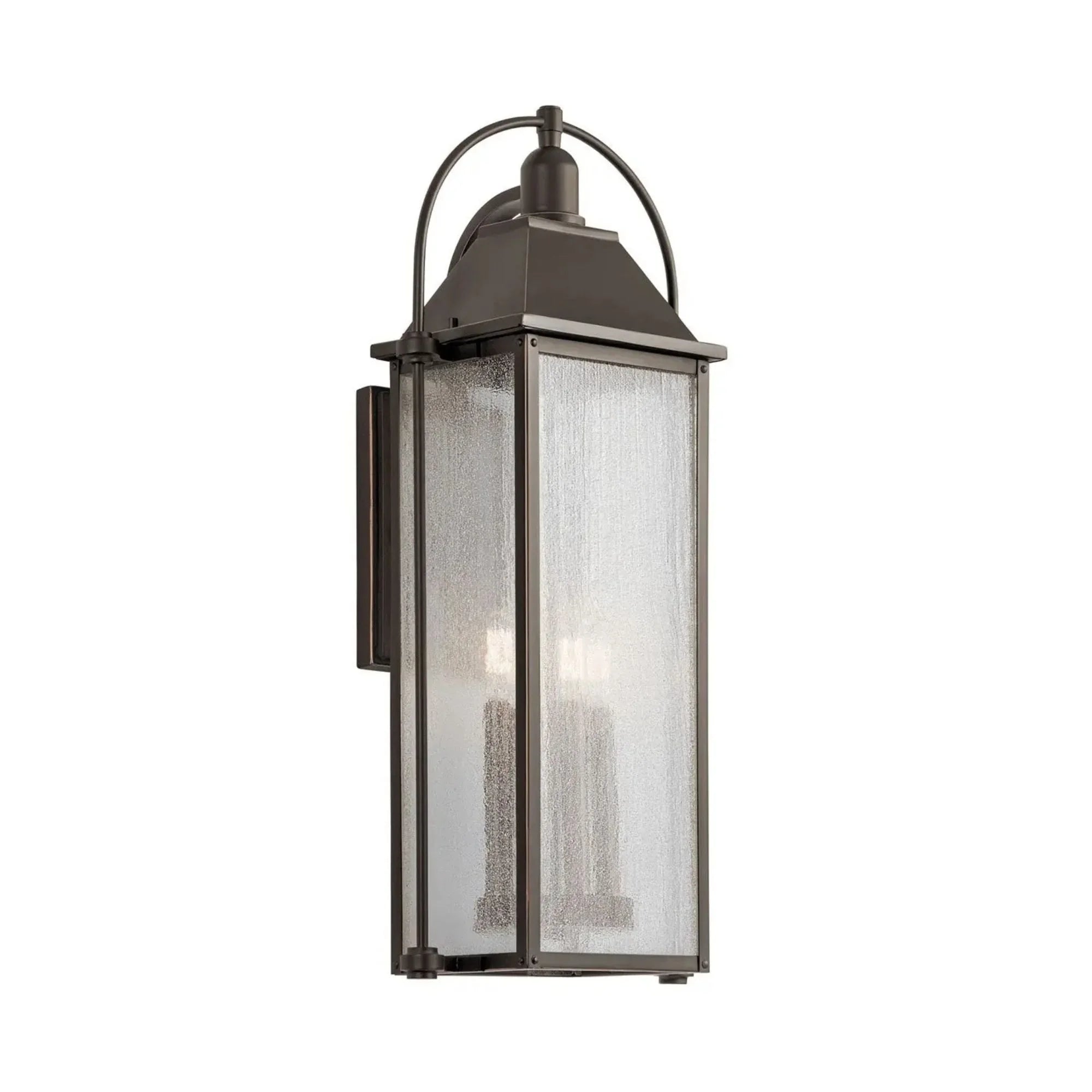Kichler Harbor Row 28.75 in. 4-Light Outdoor Wall Sconce, Olde Bronze with Clear Seeded Glass