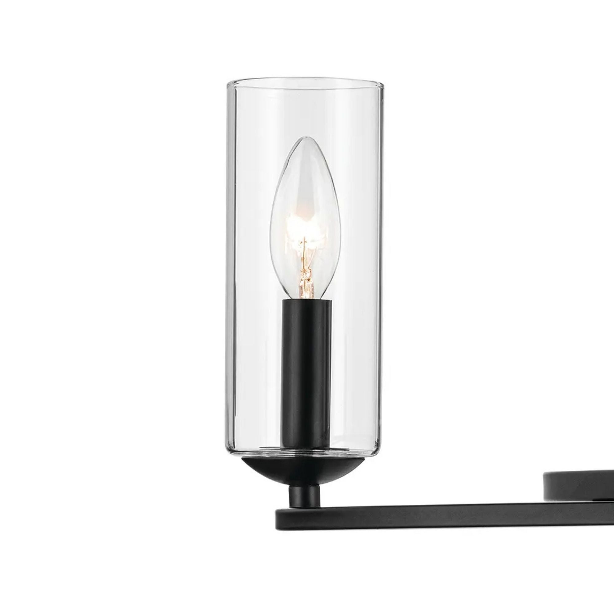 Kichler Harpin 37.75 in. 6-Light Chandelier, Black & Champagne Bronze with Clear Cylinder Glass