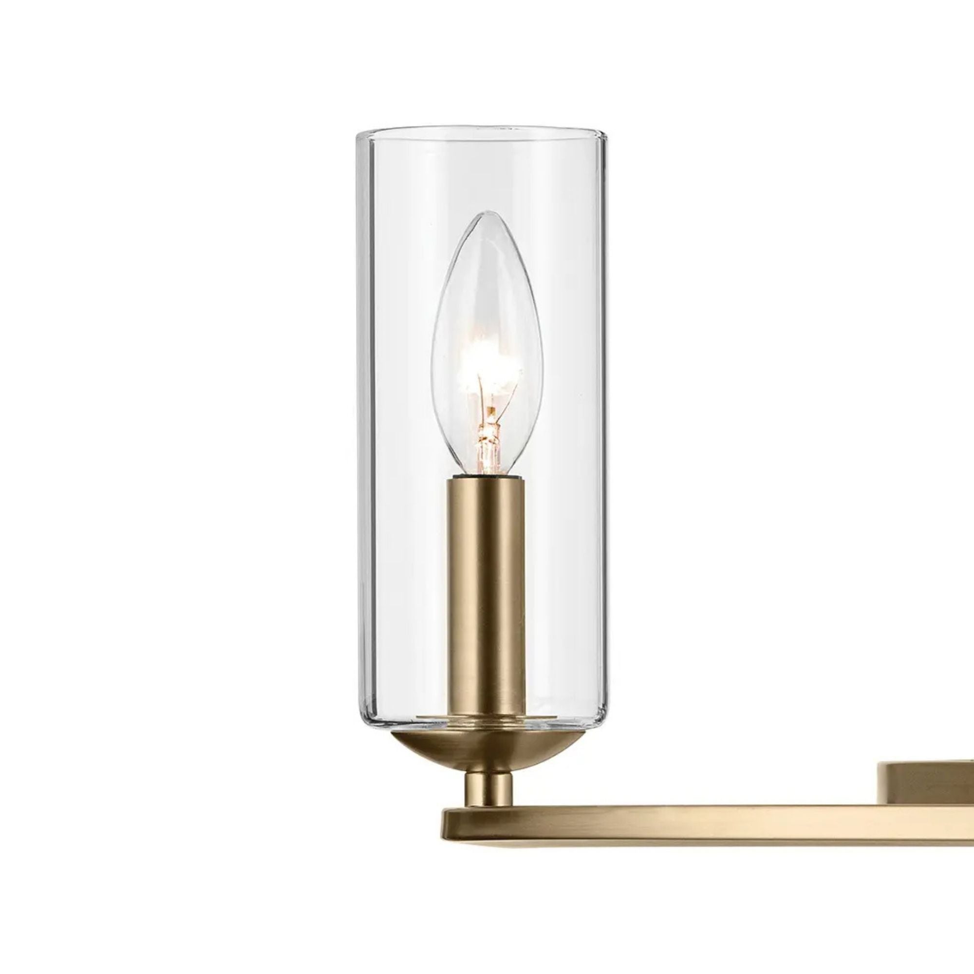 Kichler Harpin 37.75 in. 6-Light Chandelier, Champagne Bronze with Clear Cylinder Glass Shades
