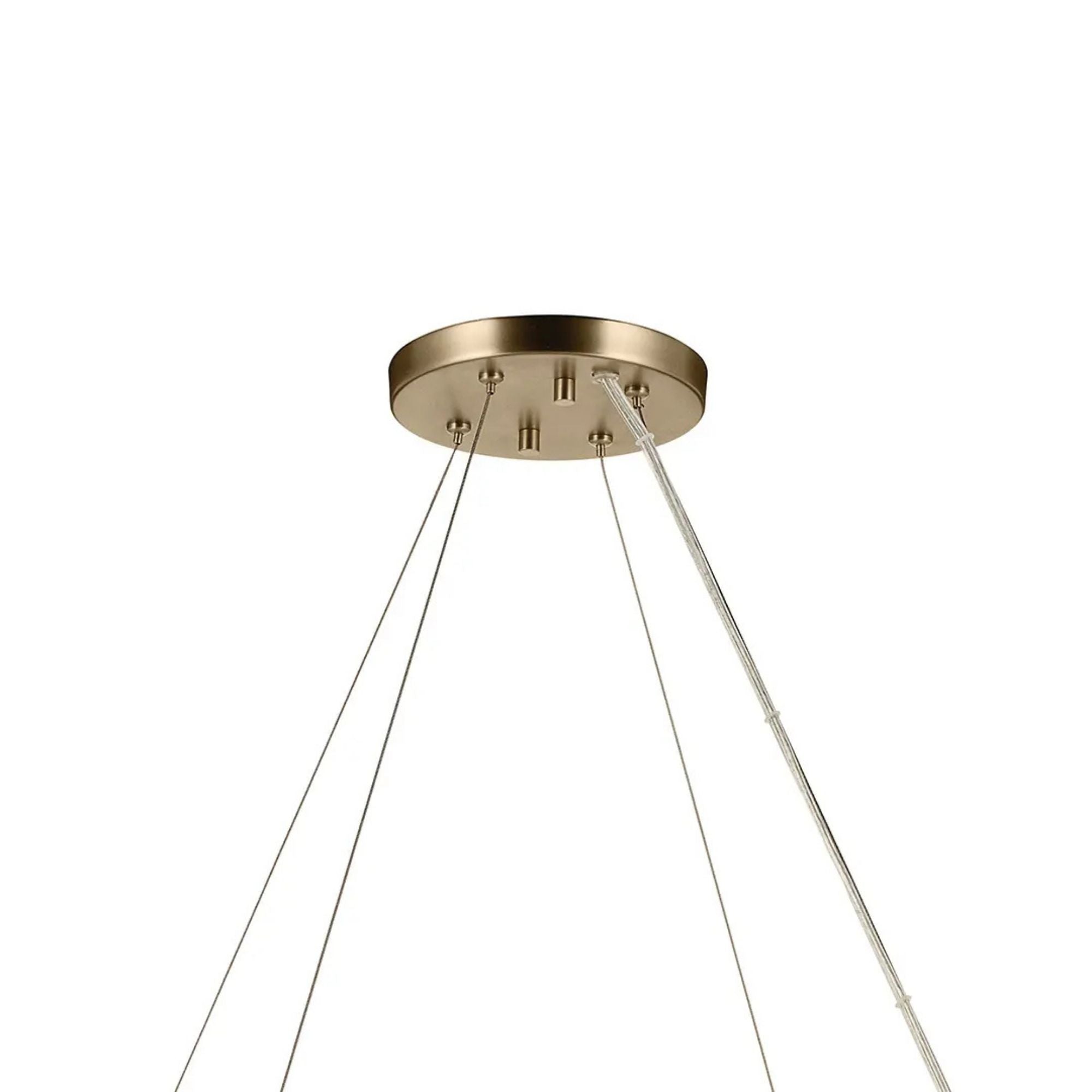 Kichler Harpin 37.75 in. 6-Light Chandelier, Champagne Bronze with Clear Cylinder Glass Shades