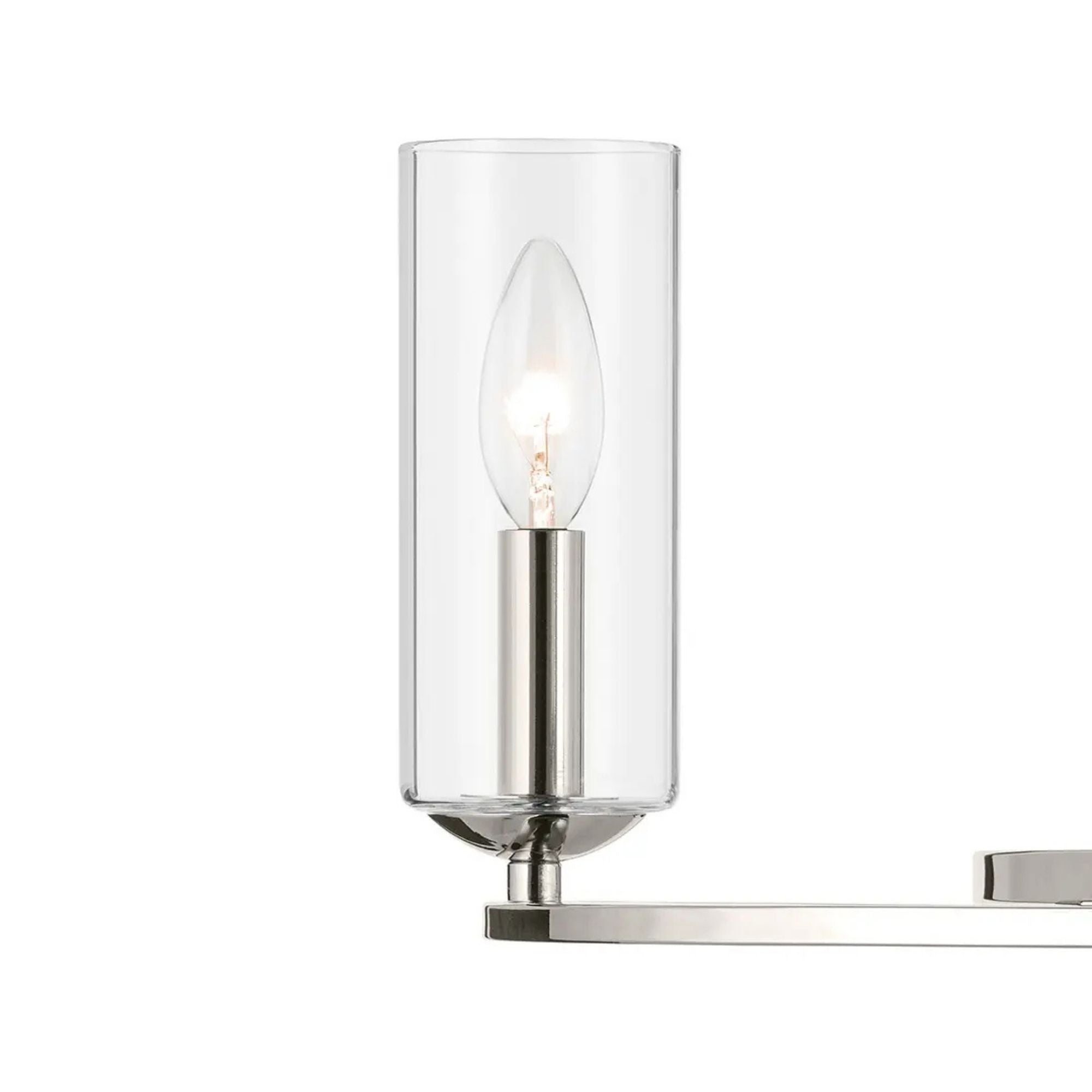 Kichler Harpin 37.75 in. 6-Light Chandelier, Polished Nickel with Cylinder Shade