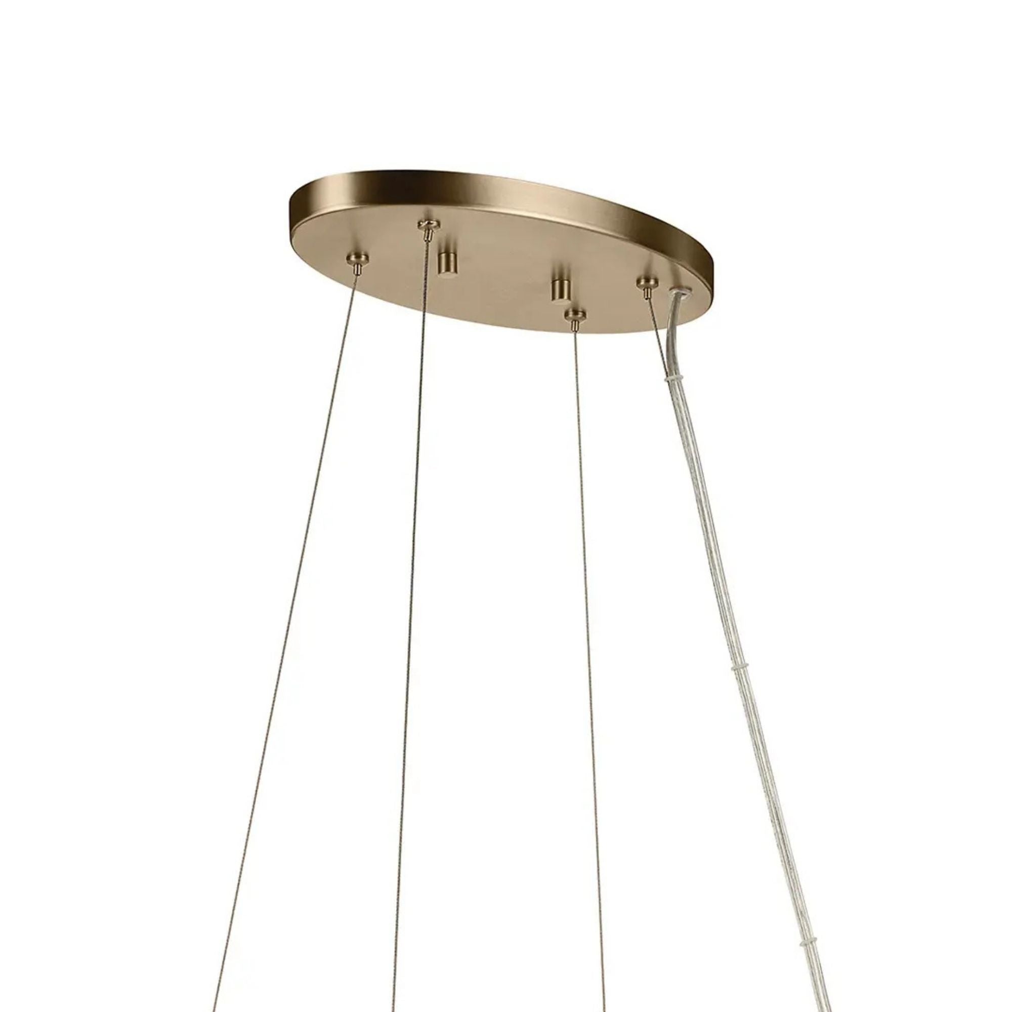 Kichler Harpin 52.5 in. 8-Light Linear Chandelier, Champagne Bronze with Clear Cylinder Glass Shades