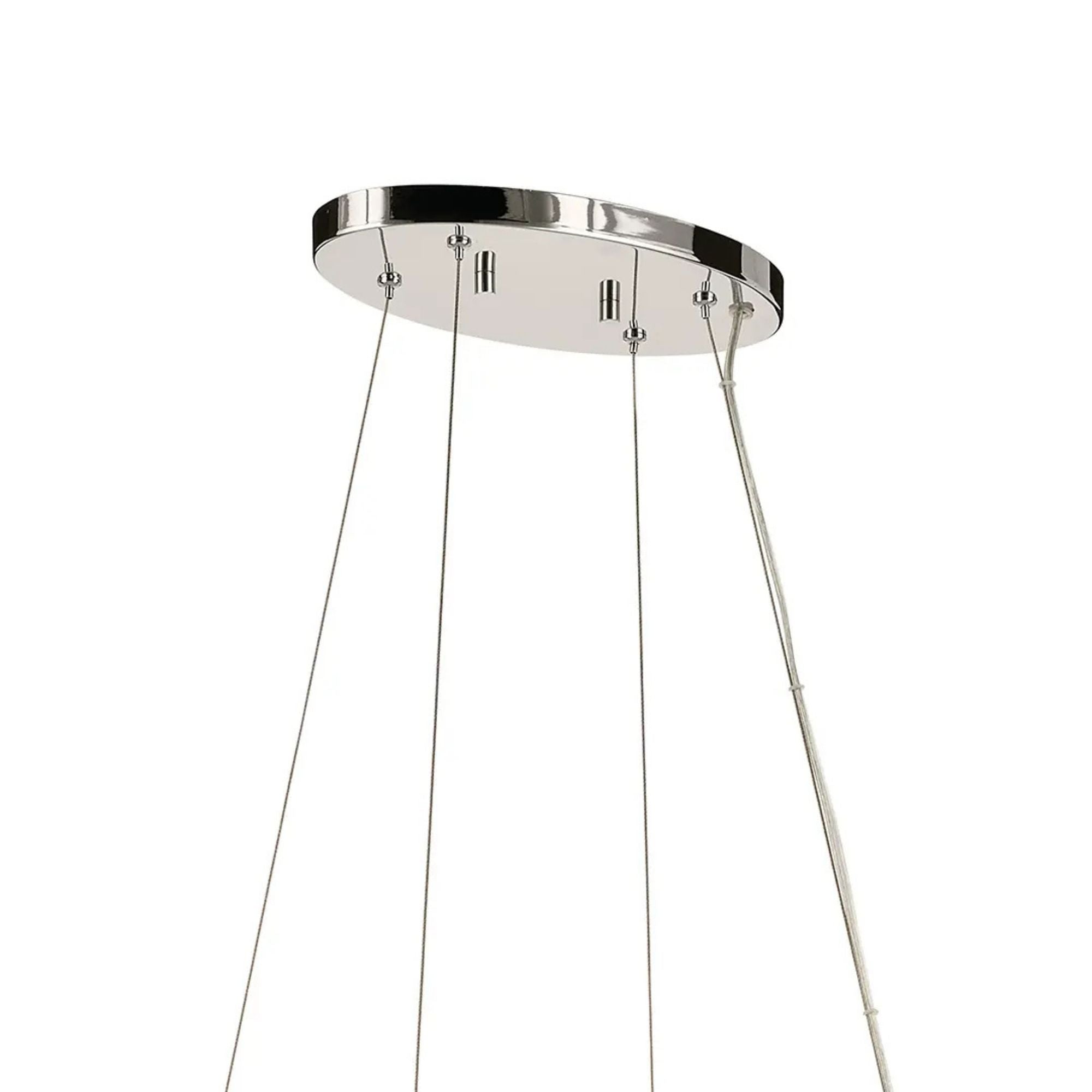 Kichler Harpin 52.5 in. 8-Light Chandelier, Polished Nickel with Clear Cylinder Glass Shades