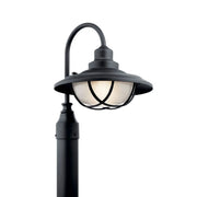 Kichler Harvest Ridge 15.75 in. Outdoor Post Light, Textured Black with Clear Ribbed Glass