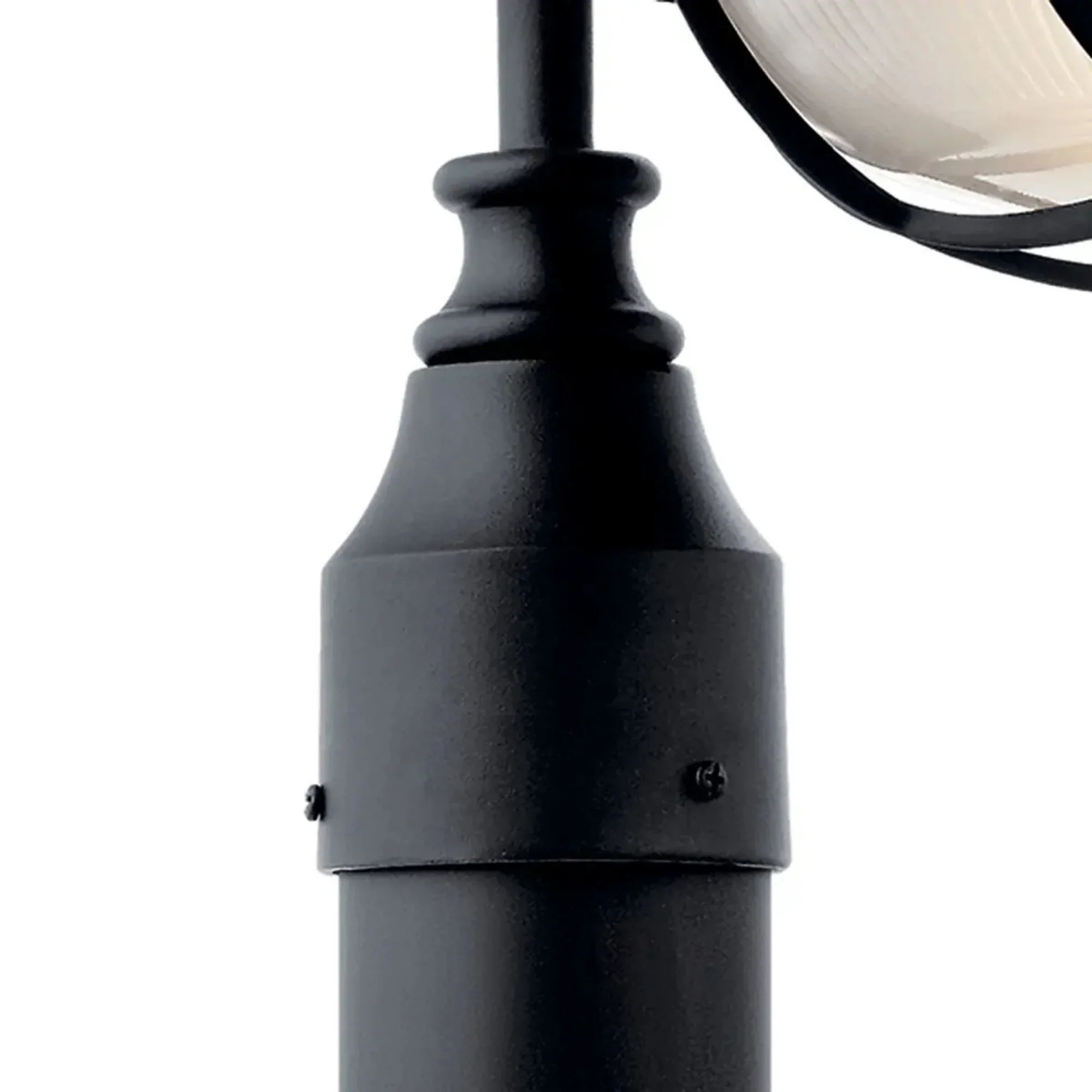 Kichler Harvest Ridge 15.75 in. Outdoor Post Light, Textured Black with Clear Ribbed Glass