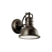 Kichler Hatteras Bay 8 in. Outdoor Wall Sconce, Olde Bronze with Metal Dome Shade