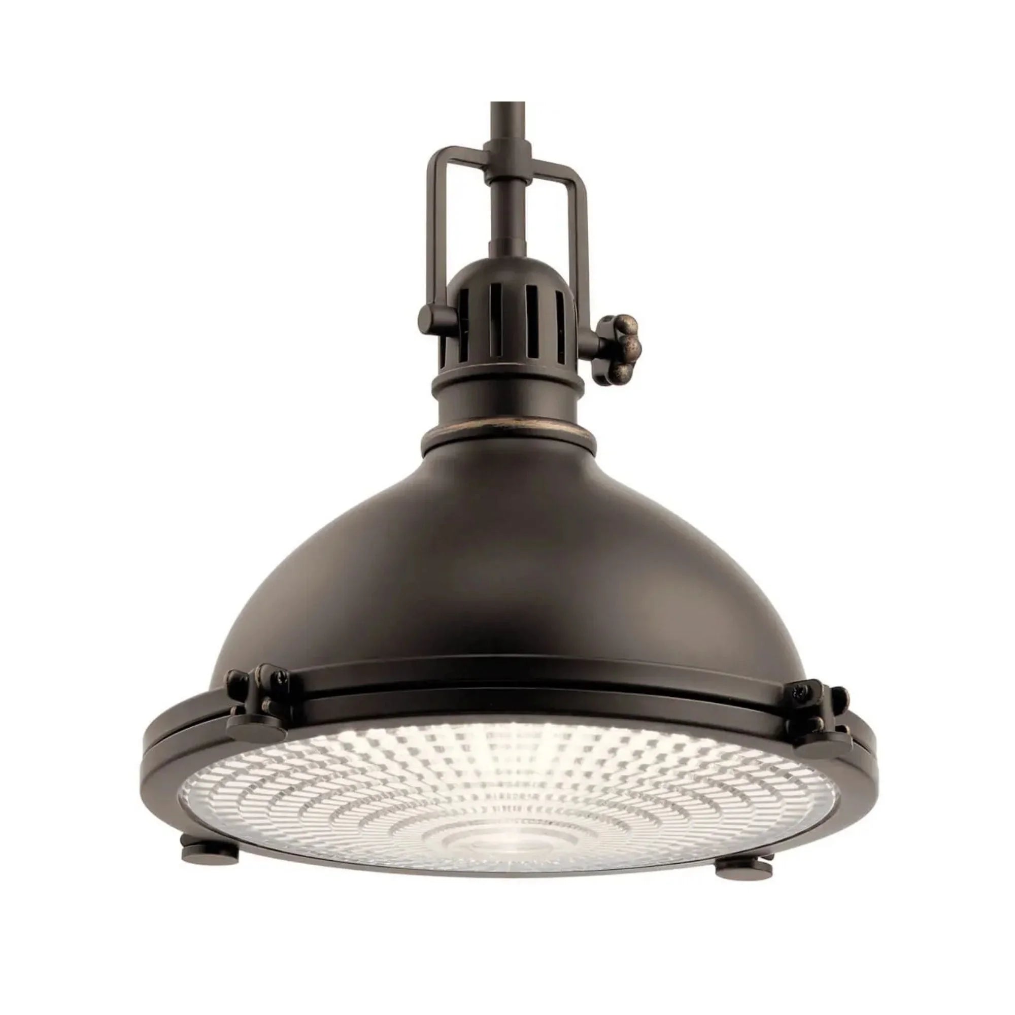 Kichler Hatteras Bay 11.75 in. Pendant Light, Olde Bronze with Metal Dome Shade