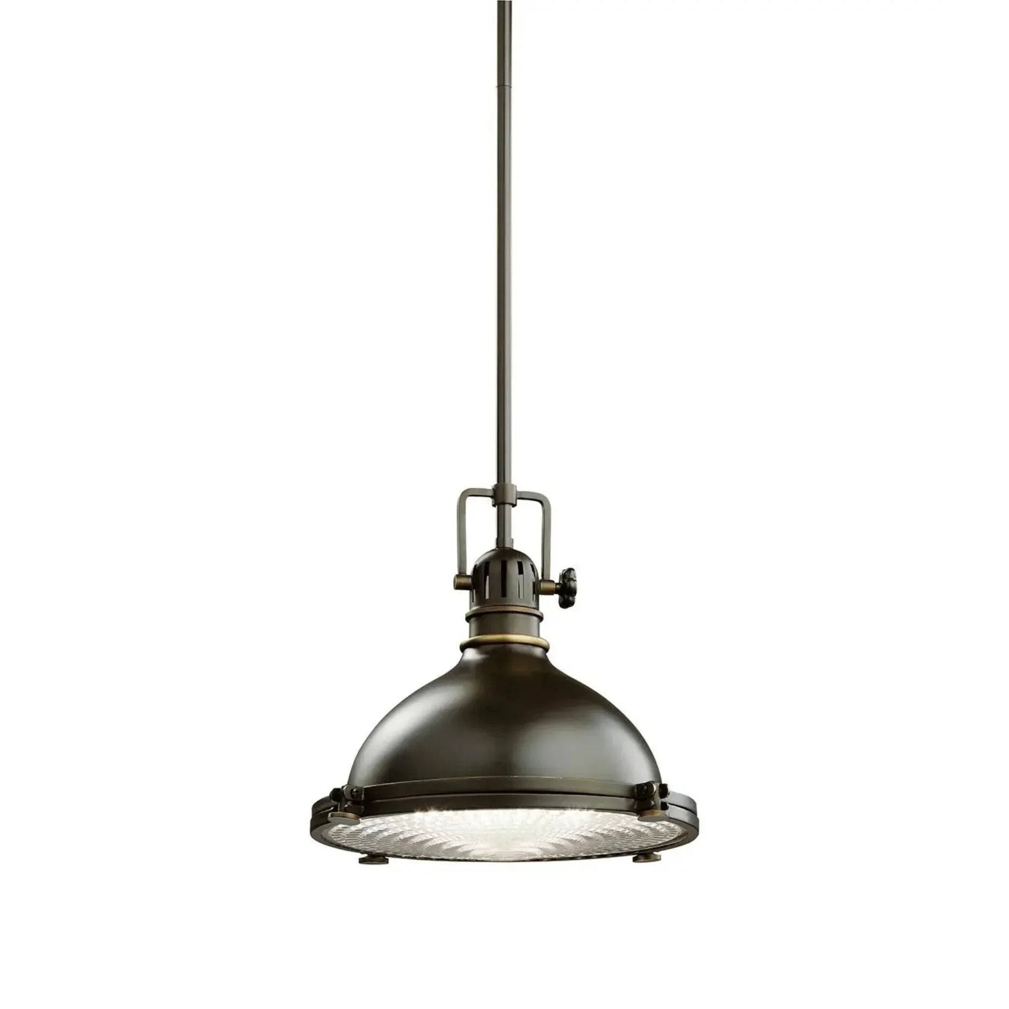 Kichler Hatteras Bay 11.75 in. Pendant Light, Olde Bronze with Metal Dome Shade