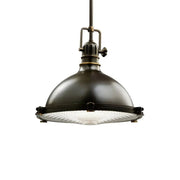 Kichler Hatteras Bay 13.25 in. Pendant Light, Olde Bronze with Metal Dome Shade