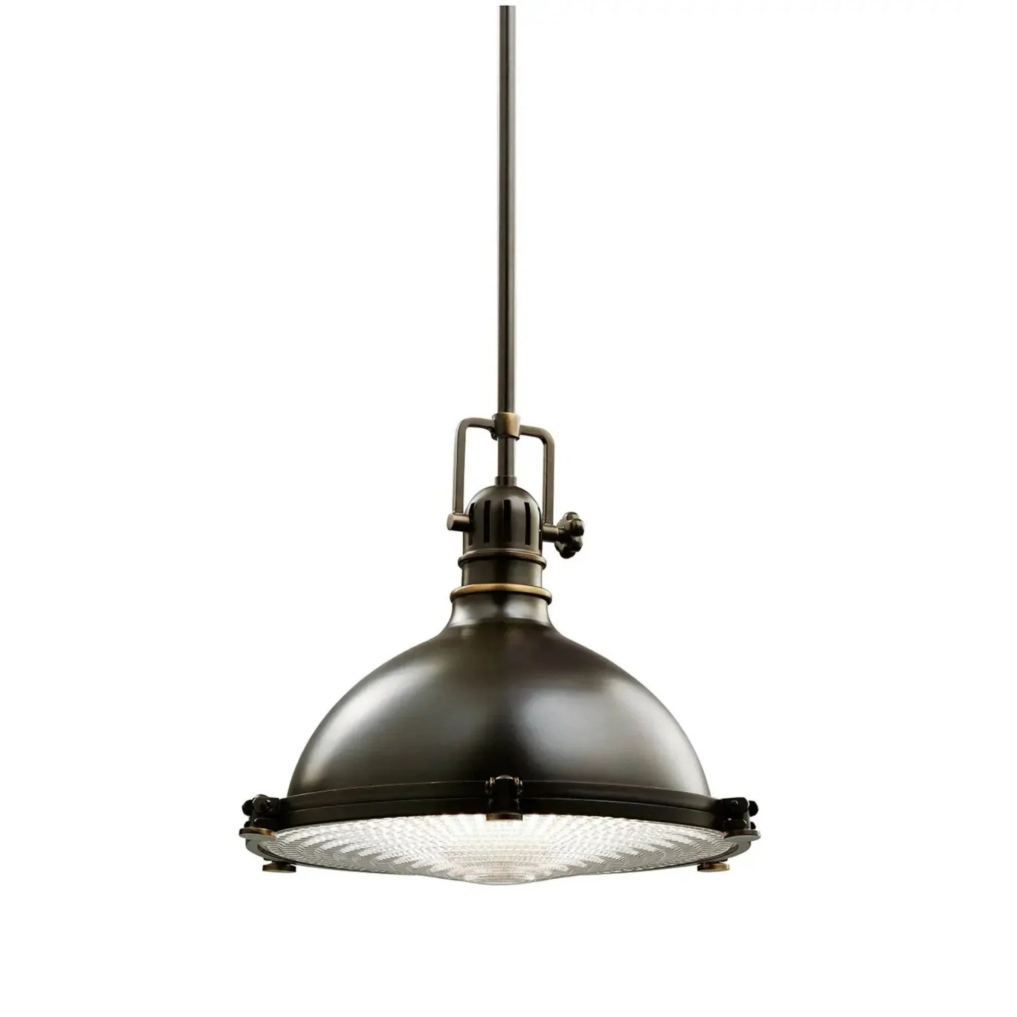 Kichler Hatteras Bay 13.25 in. Pendant Light, Olde Bronze with Metal Dome Shade