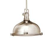 Kichler Hatteras Bay 13.25 in. Pendant Light, Polished Nickel with Metal Dome Shade