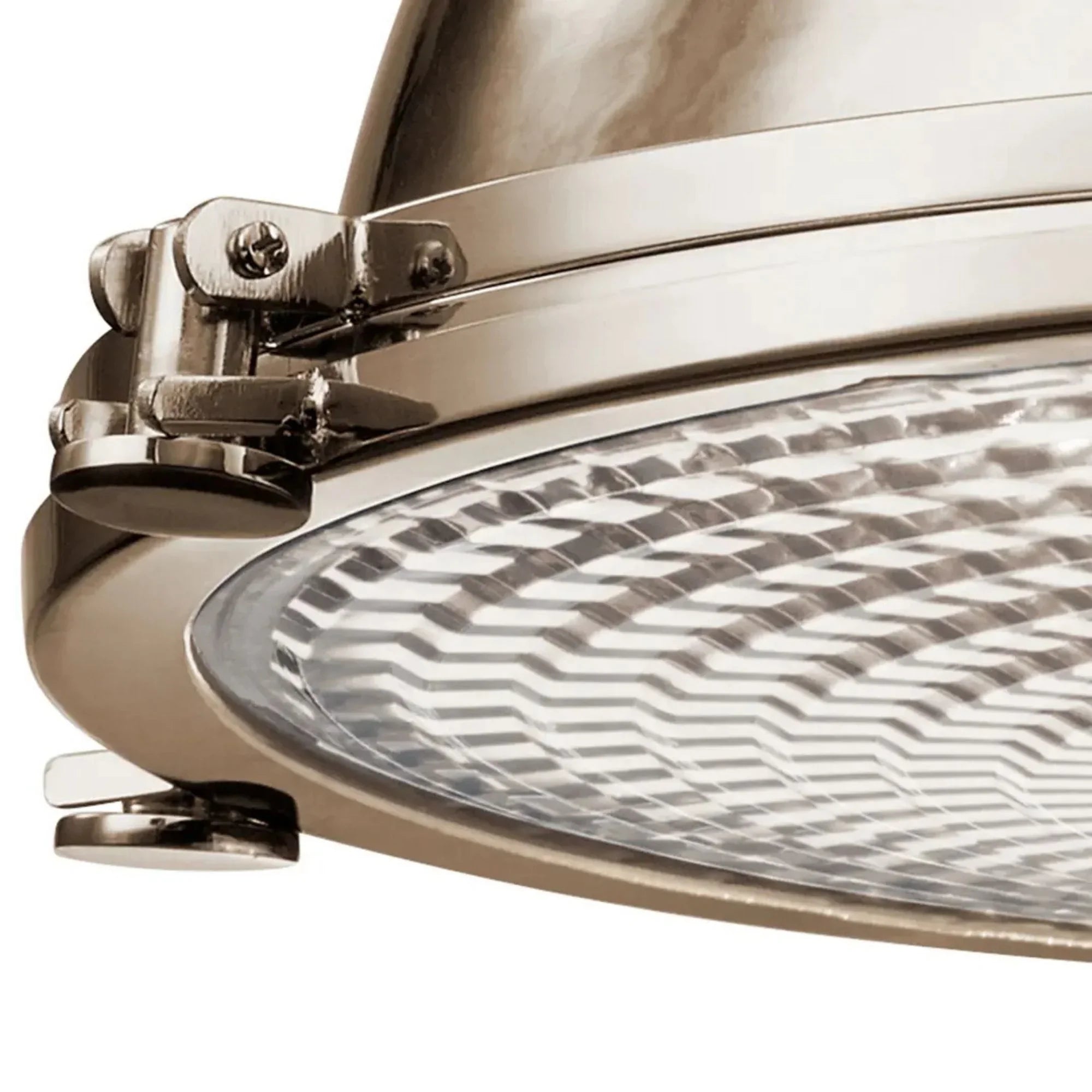 Kichler Hatteras Bay 16 in. Pendant Light, Polished Nickel with Metal Dome Shade