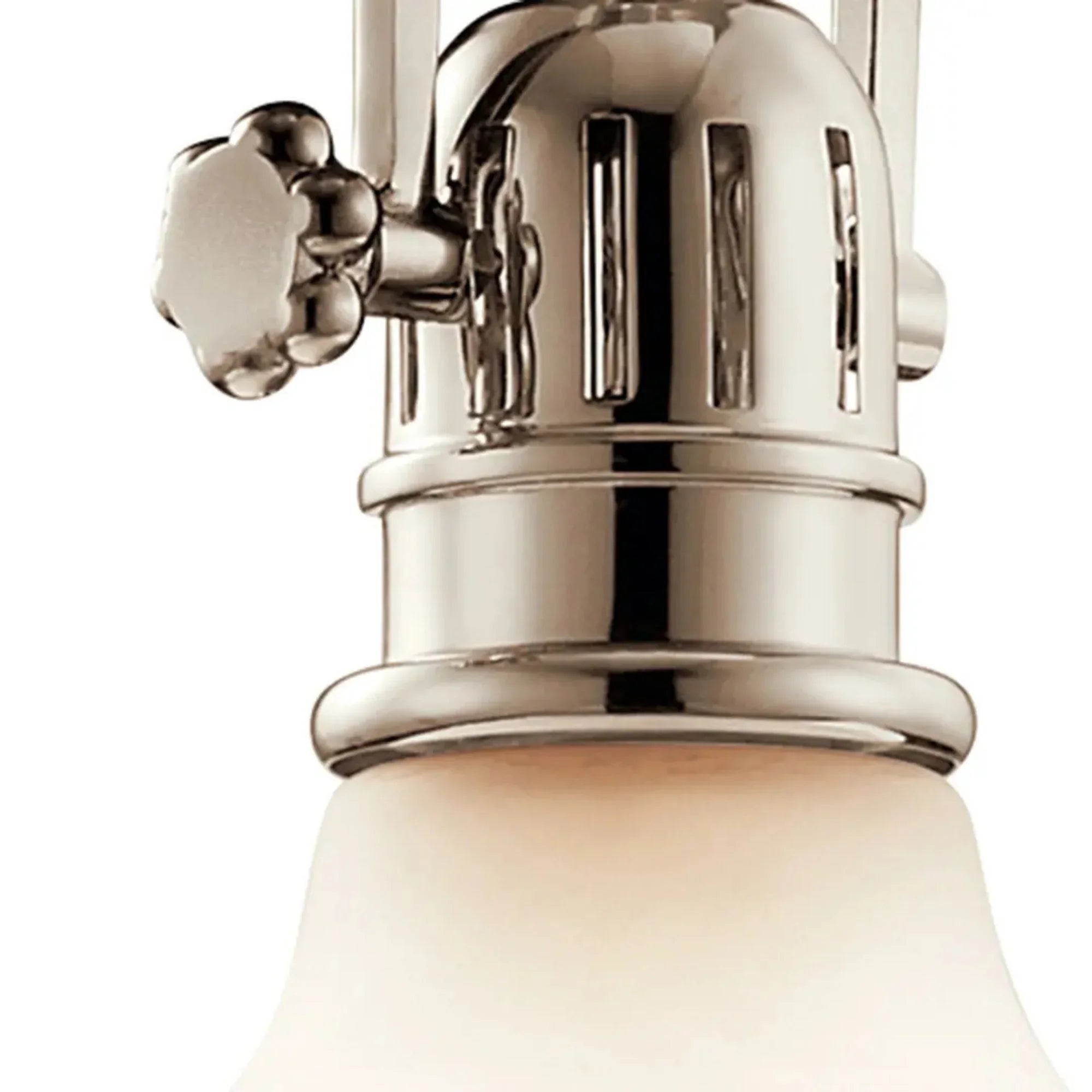 Hatteras Bay 12" Pendant, Polished Nickel Finish, White Fresnel Glass