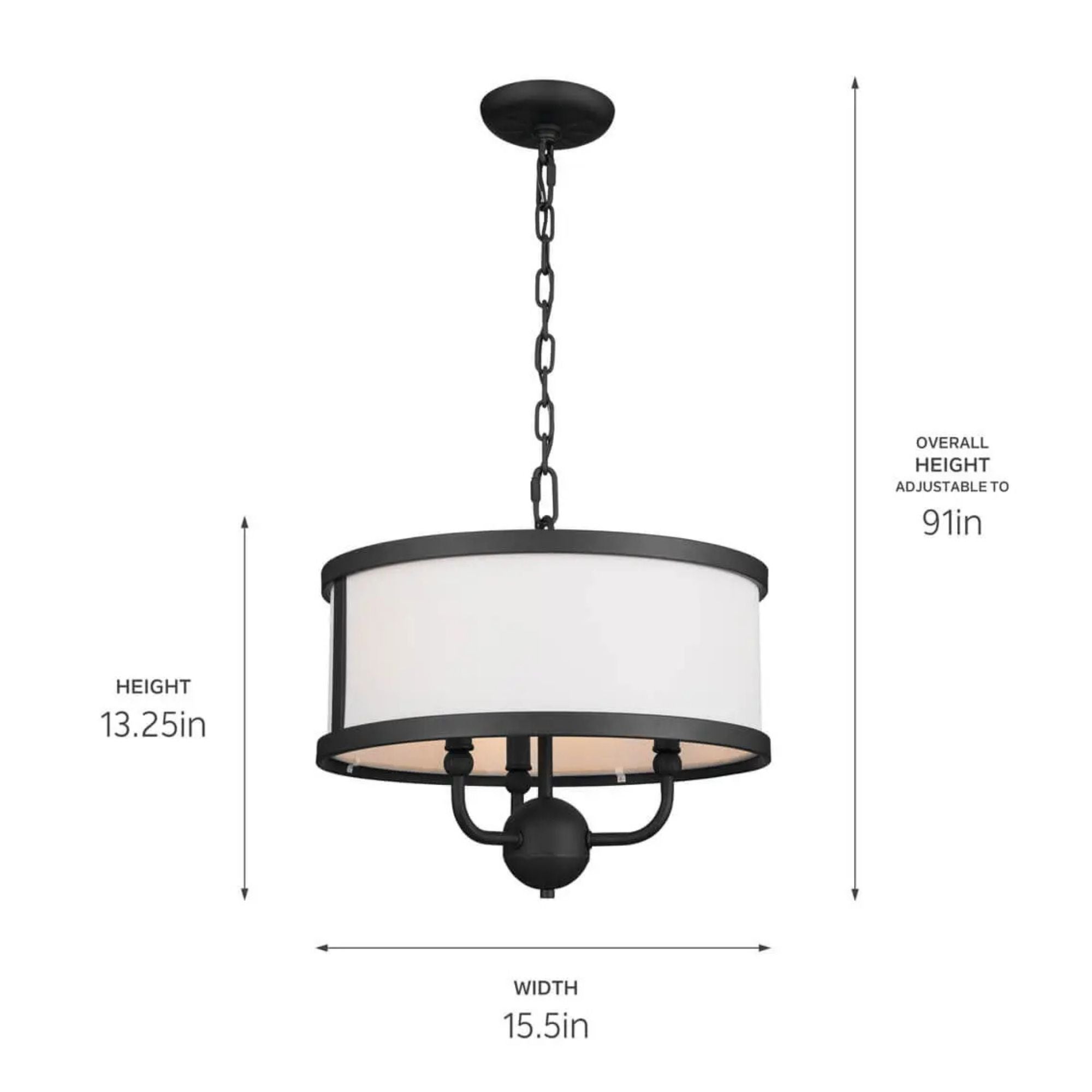 Heddle 16" 3-Light Chandelier, Textured Black Finish