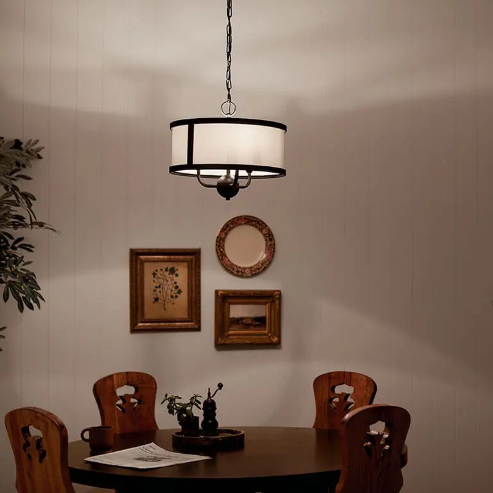 Heddle 16" 3-Light Chandelier, Textured Black Finish