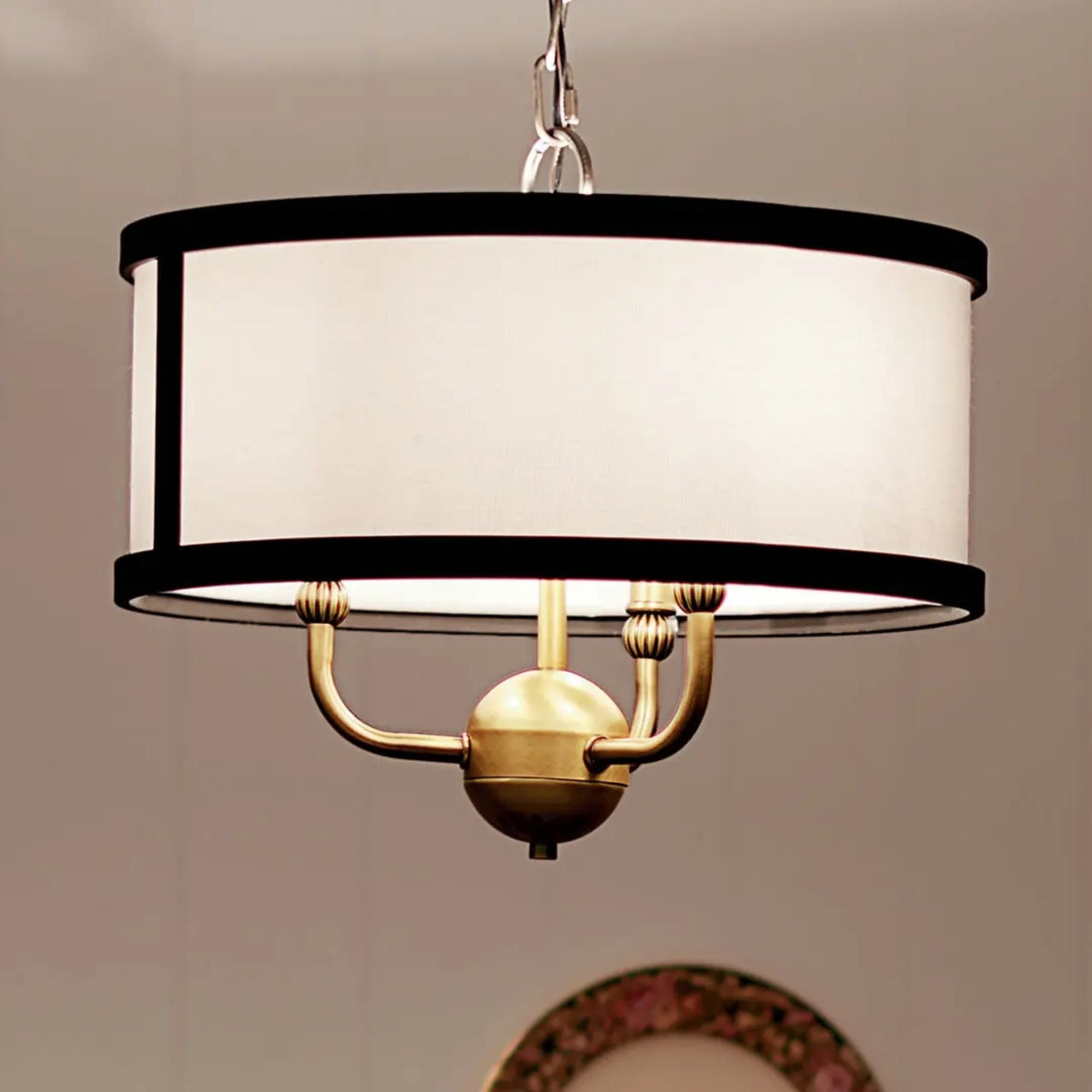 Heddle 16" 3-Light Chandelier, Natural Brass Finish