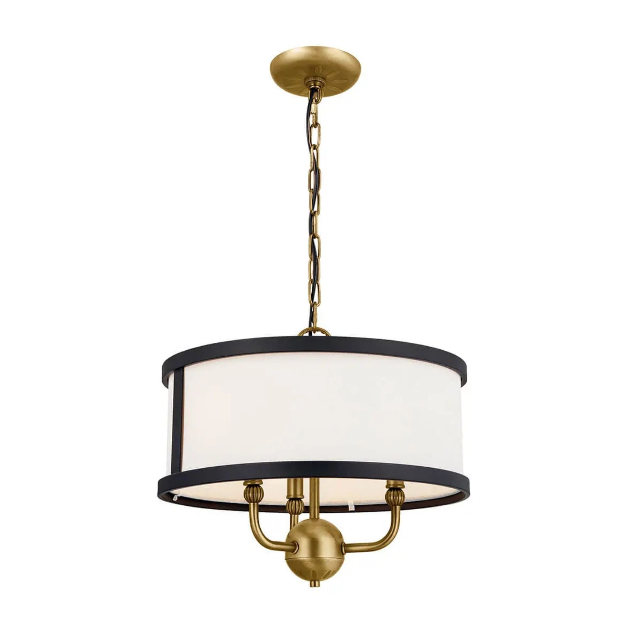 Kichler Lighting - Heddle 16" 3-Light Chandelier, Natural Brass Finish | Bees Lighting