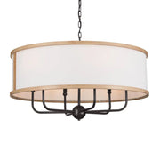 Kichler Lighting - Kichler Heddle Chandelier With Fabric Drum Shade | Bees Lighting