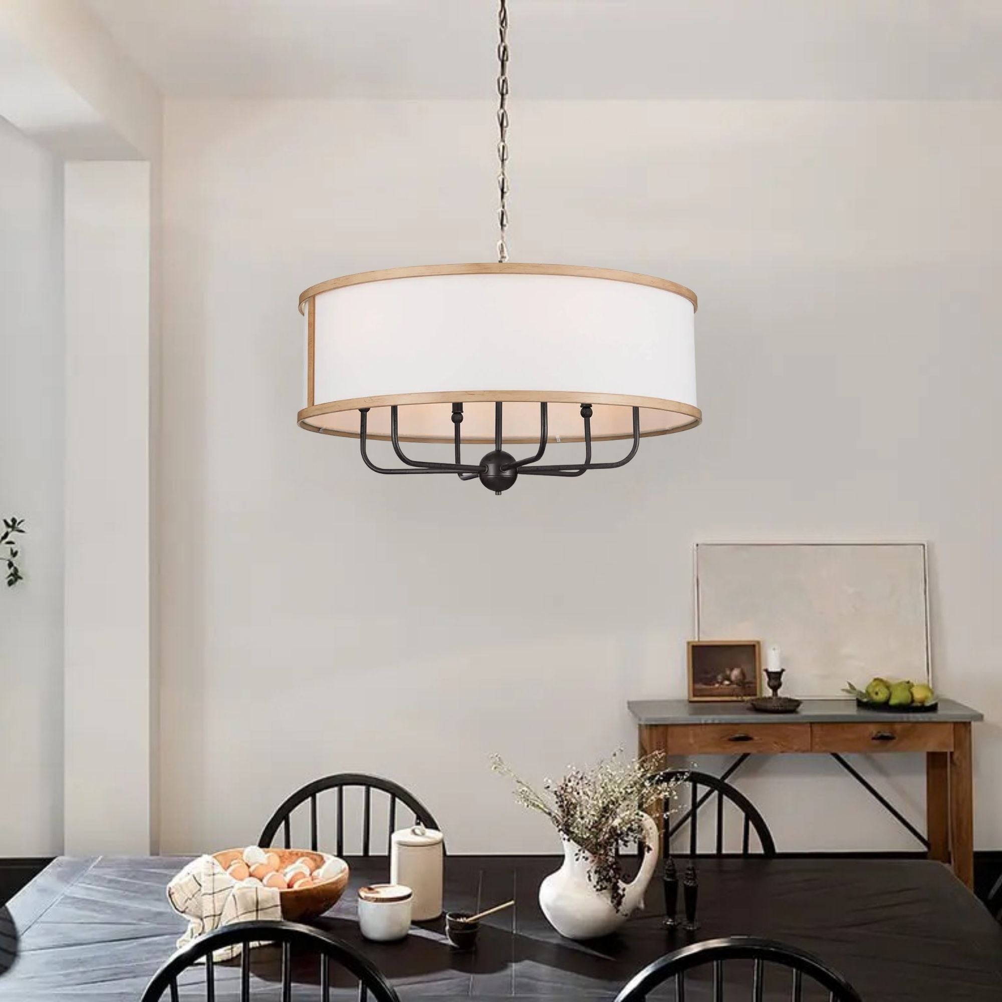 Heddle 31" 6-Light Chandelier, Anvil Iron Finish