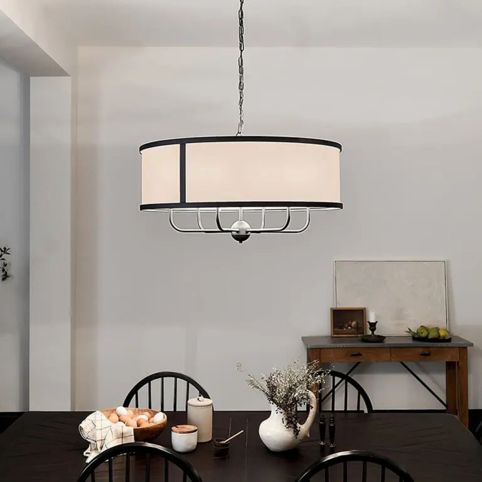 Heddle 31" 6-Light Chandelier, Textured Black Finish