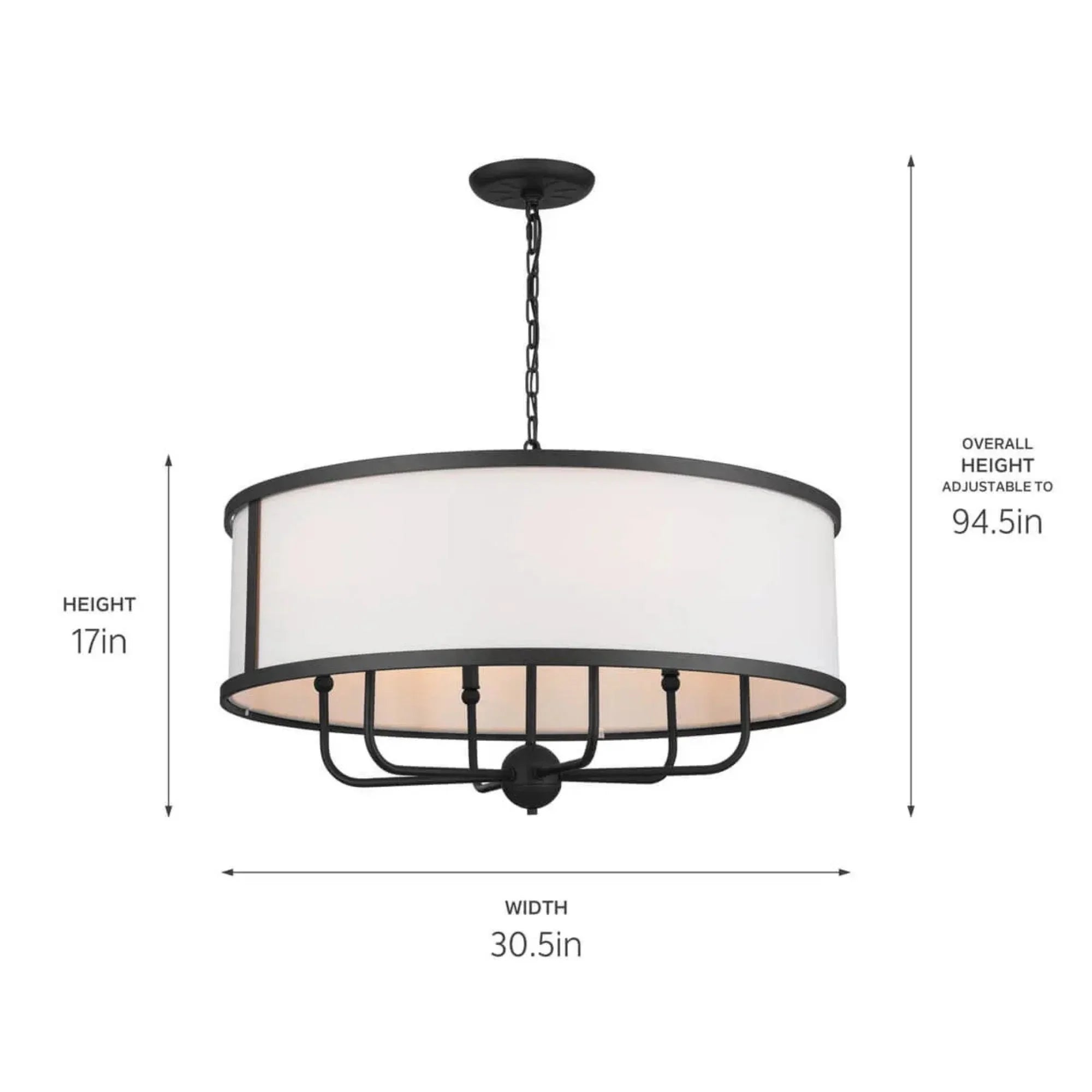 Kichler Lighting - Heddle 31" 6-Light Chandelier, Textured Black Finish | Bees Lighting