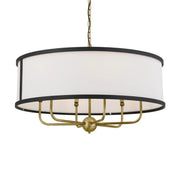 Kichler Lighting - Kichler Heddle Chandelier With Fabric Drum Shade | Bees Lighting