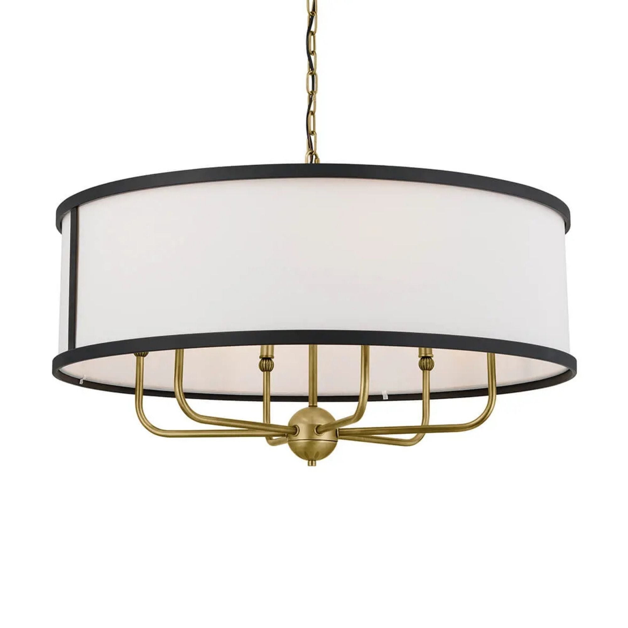 Heddle 31" 6-Light Chandelier, Natural Brass Finish