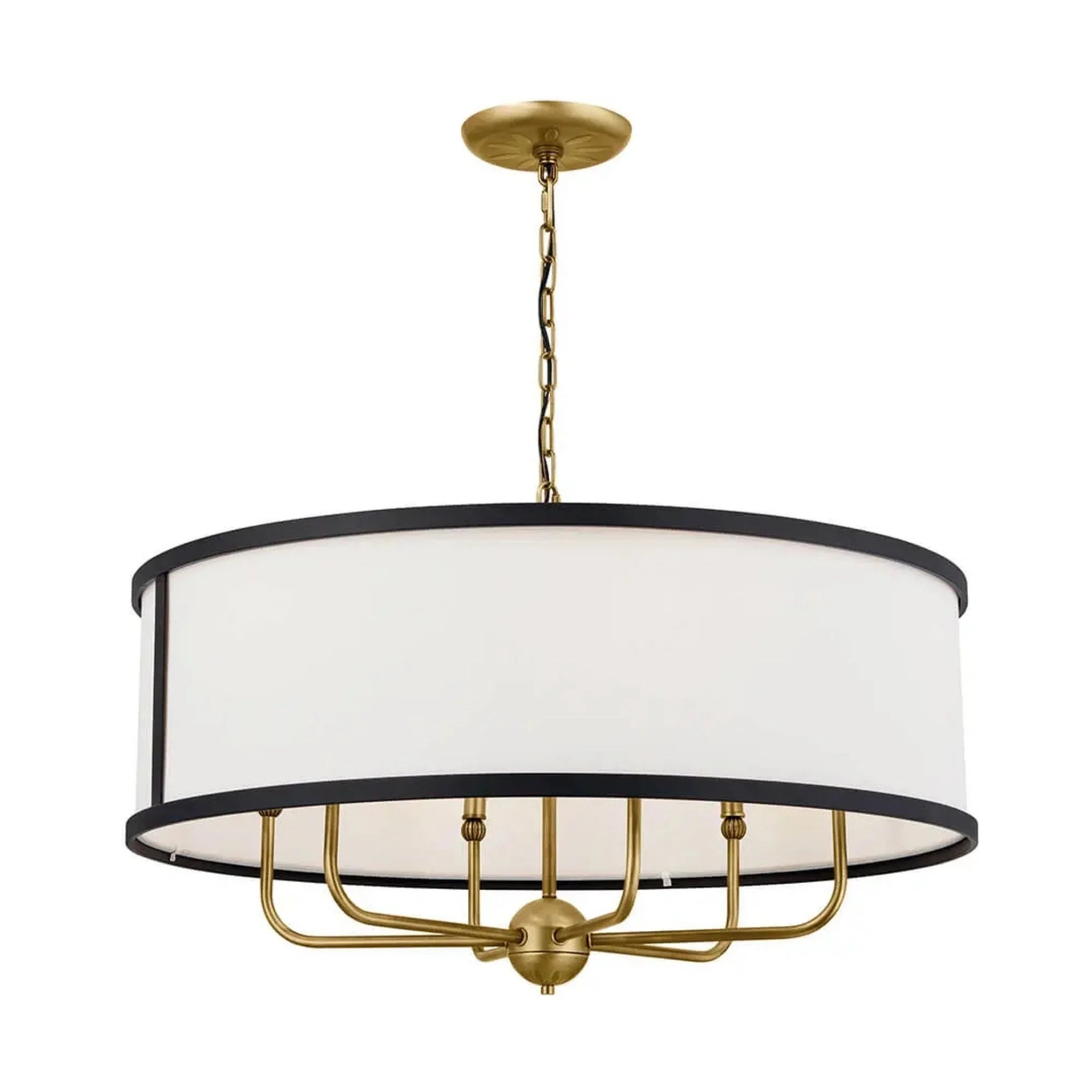 Kichler Lighting - Heddle 31" 6-Light Chandelier, Natural Brass Finish | Bees Lighting