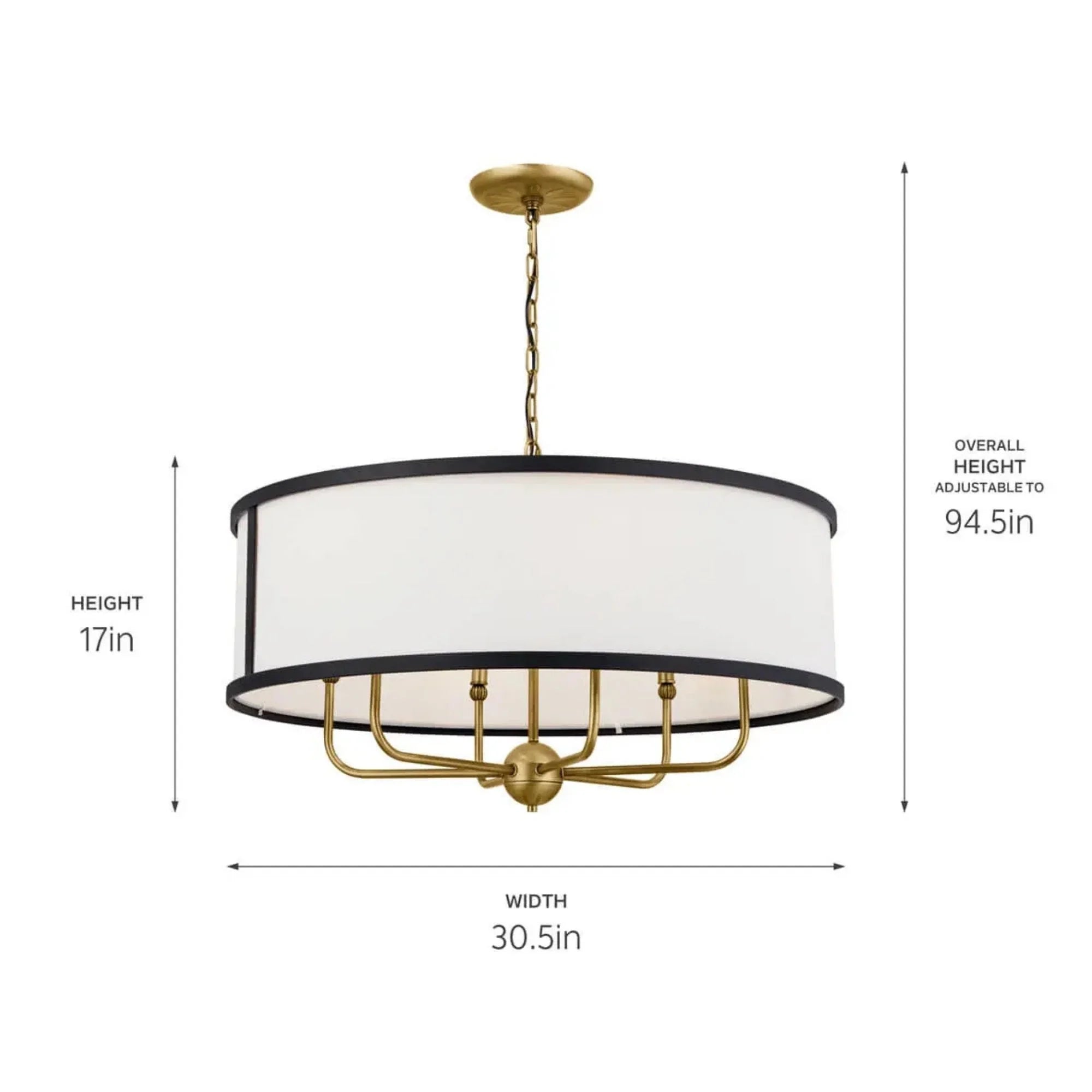 Kichler Lighting - Heddle 31" 6-Light Chandelier, Natural Brass Finish | Bees Lighting