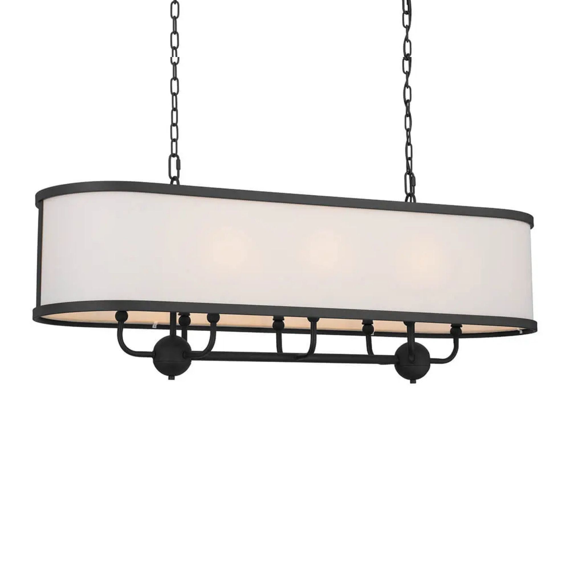 Heddle 43" 8-Light Linear Chandelier, Textured Black Finish