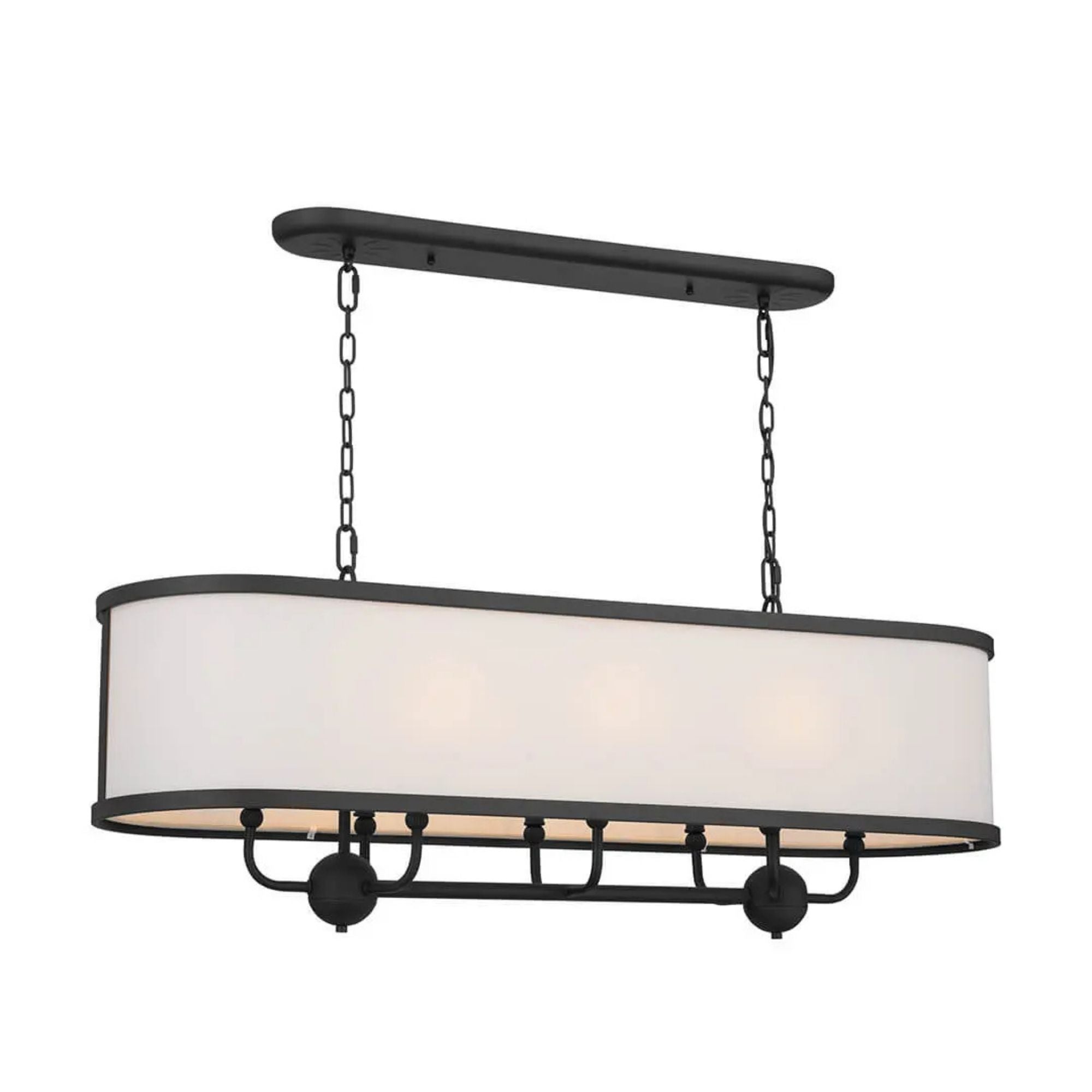 Heddle 43" 8-Light Linear Chandelier, Textured Black Finish