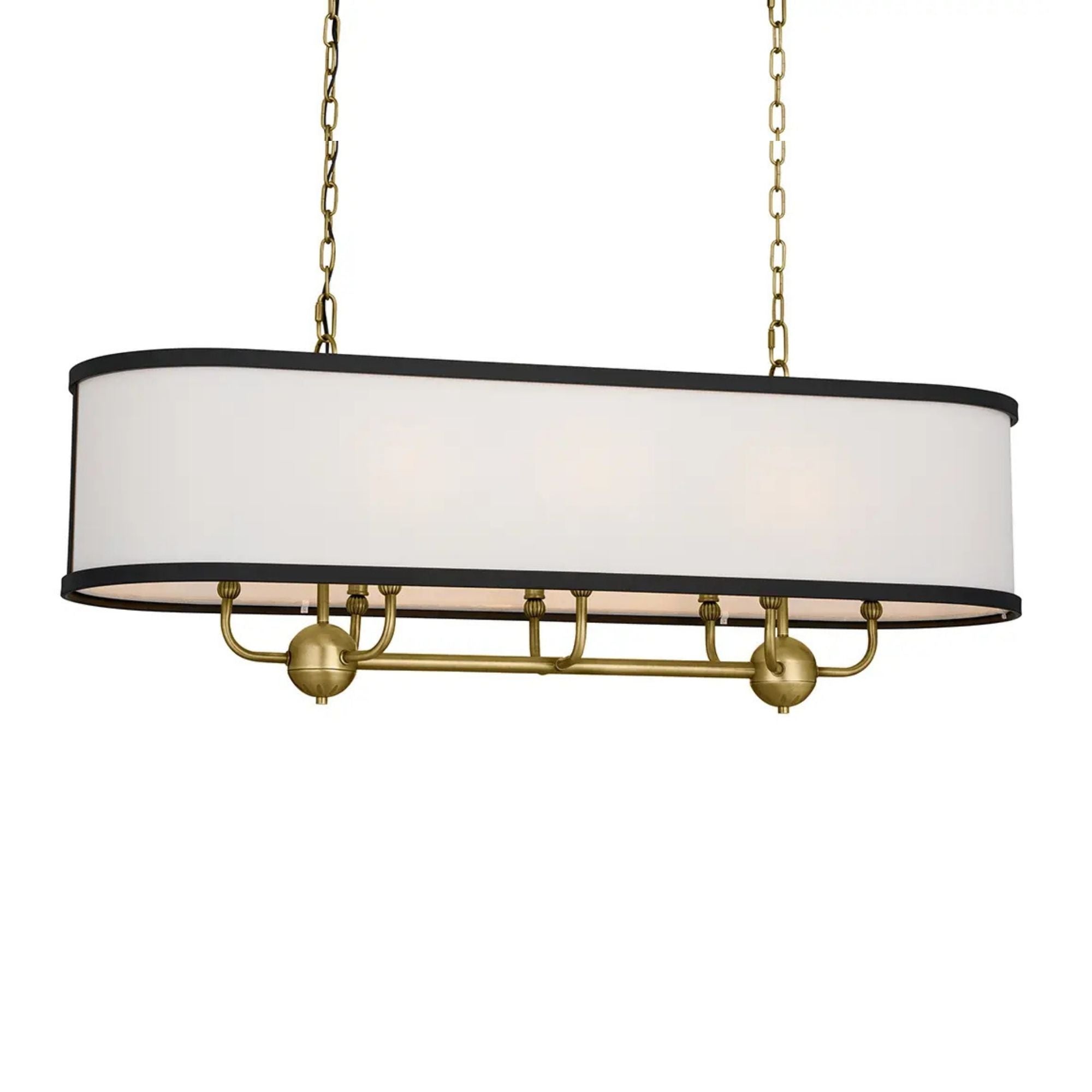 Heddle 43" 8-Light Linear Chandelier, Natural Brass Finish