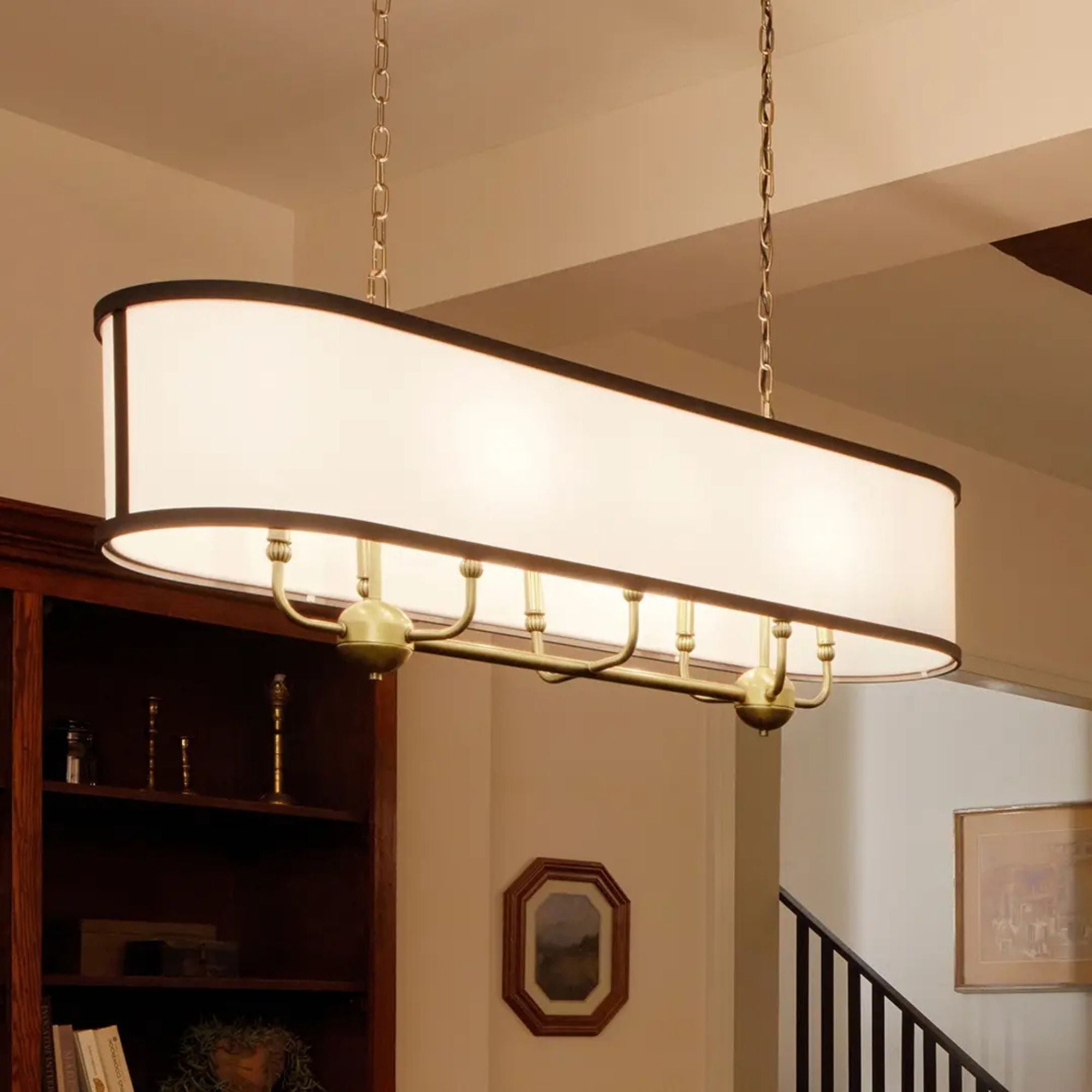 Kichler Lighting - Heddle 43" 8-Light Linear Chandelier, Natural Brass Finish | Bees Lighting