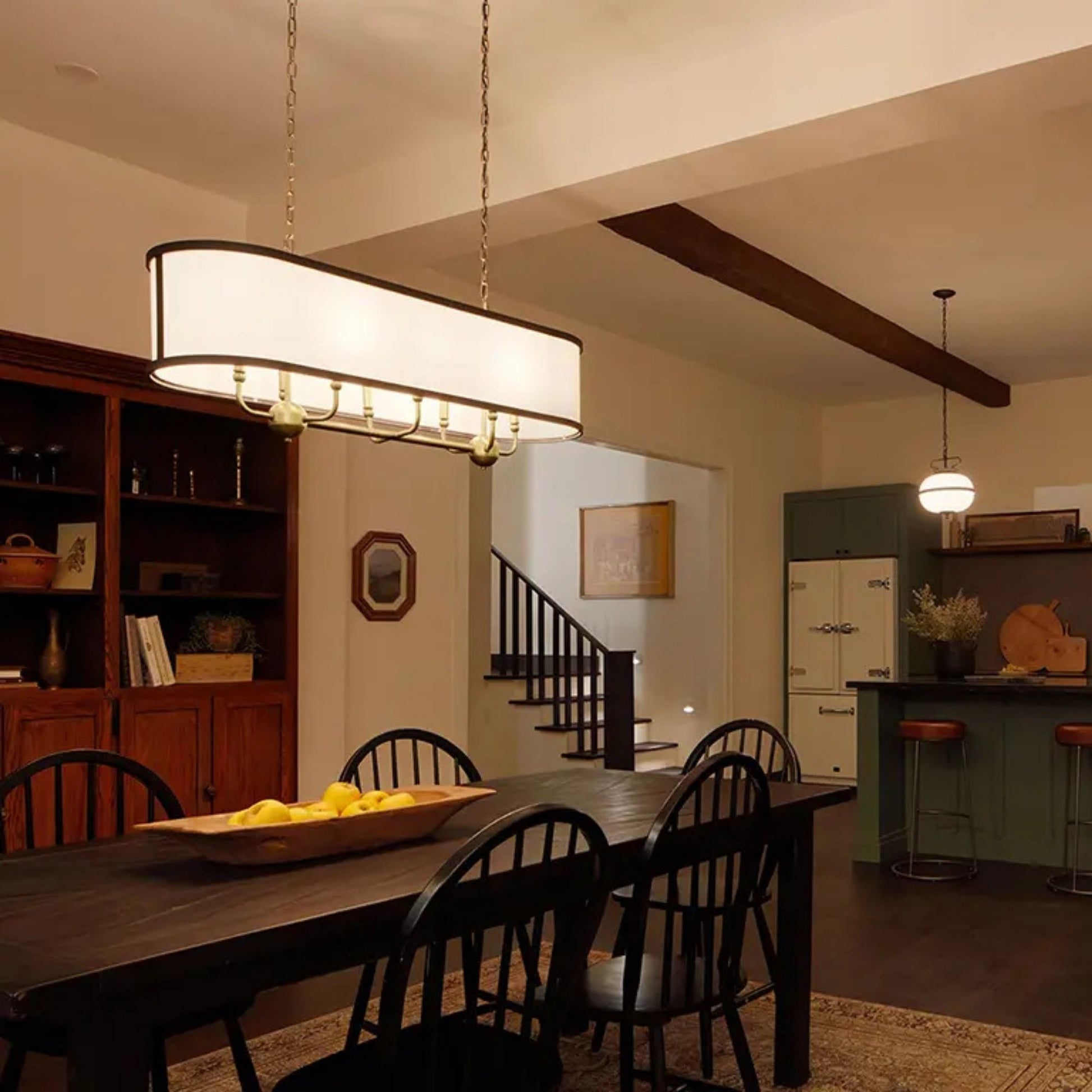 Kichler Lighting - Heddle 43" 8-Light Linear Chandelier, Natural Brass Finish | Bees Lighting